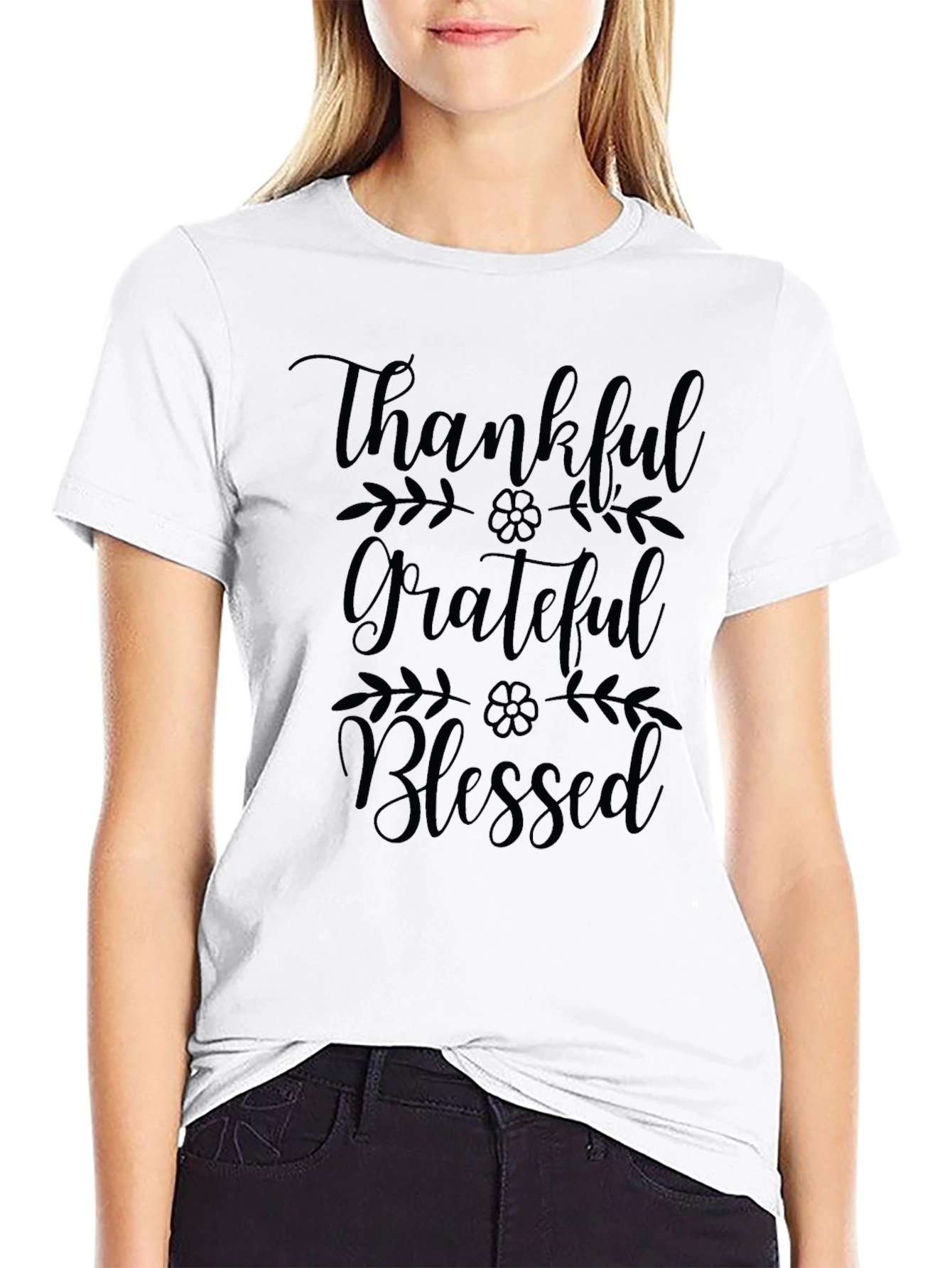 Thankful Grateful Blessed Graphic T-Shirt