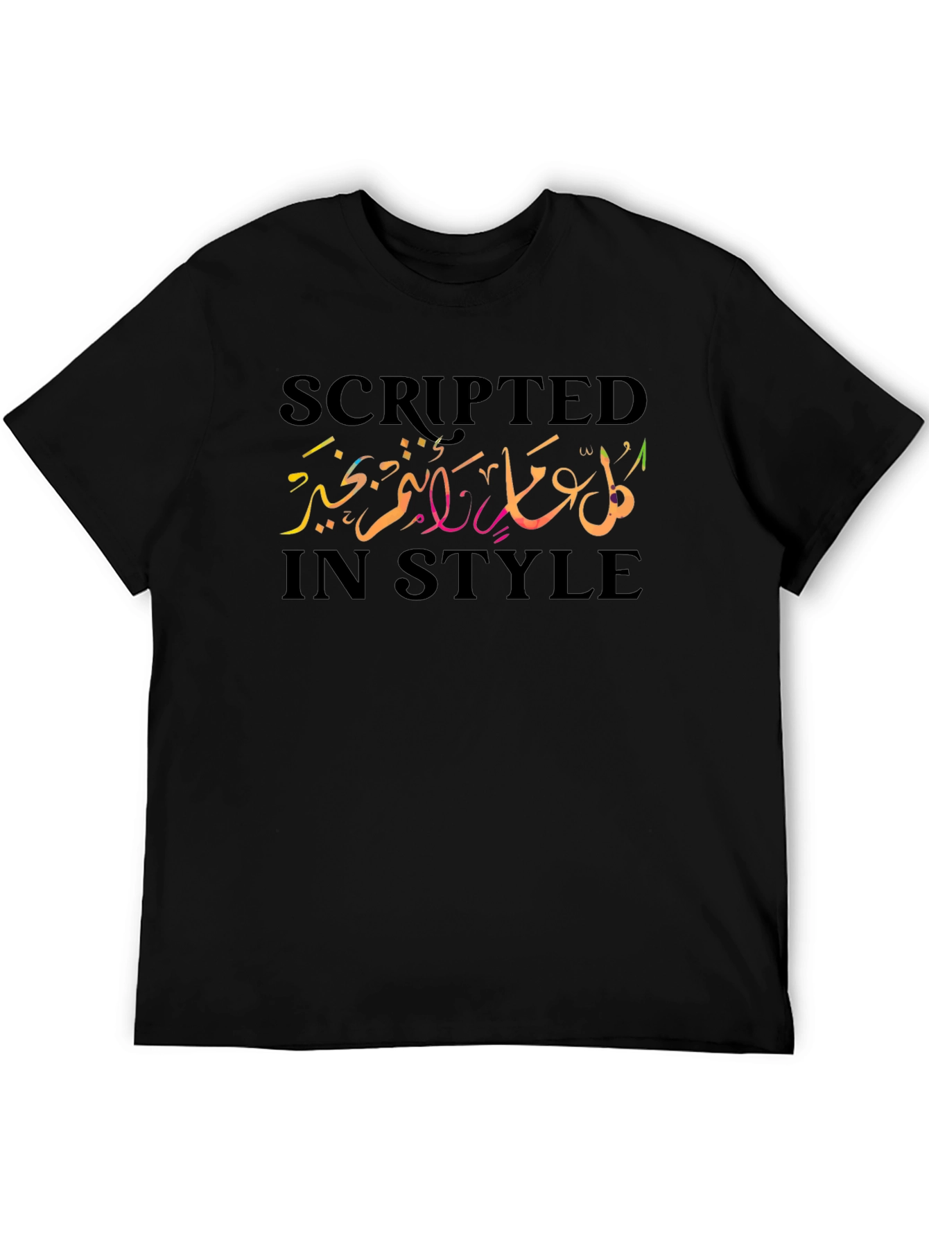 Scripted in Style Graphic Tee - Black