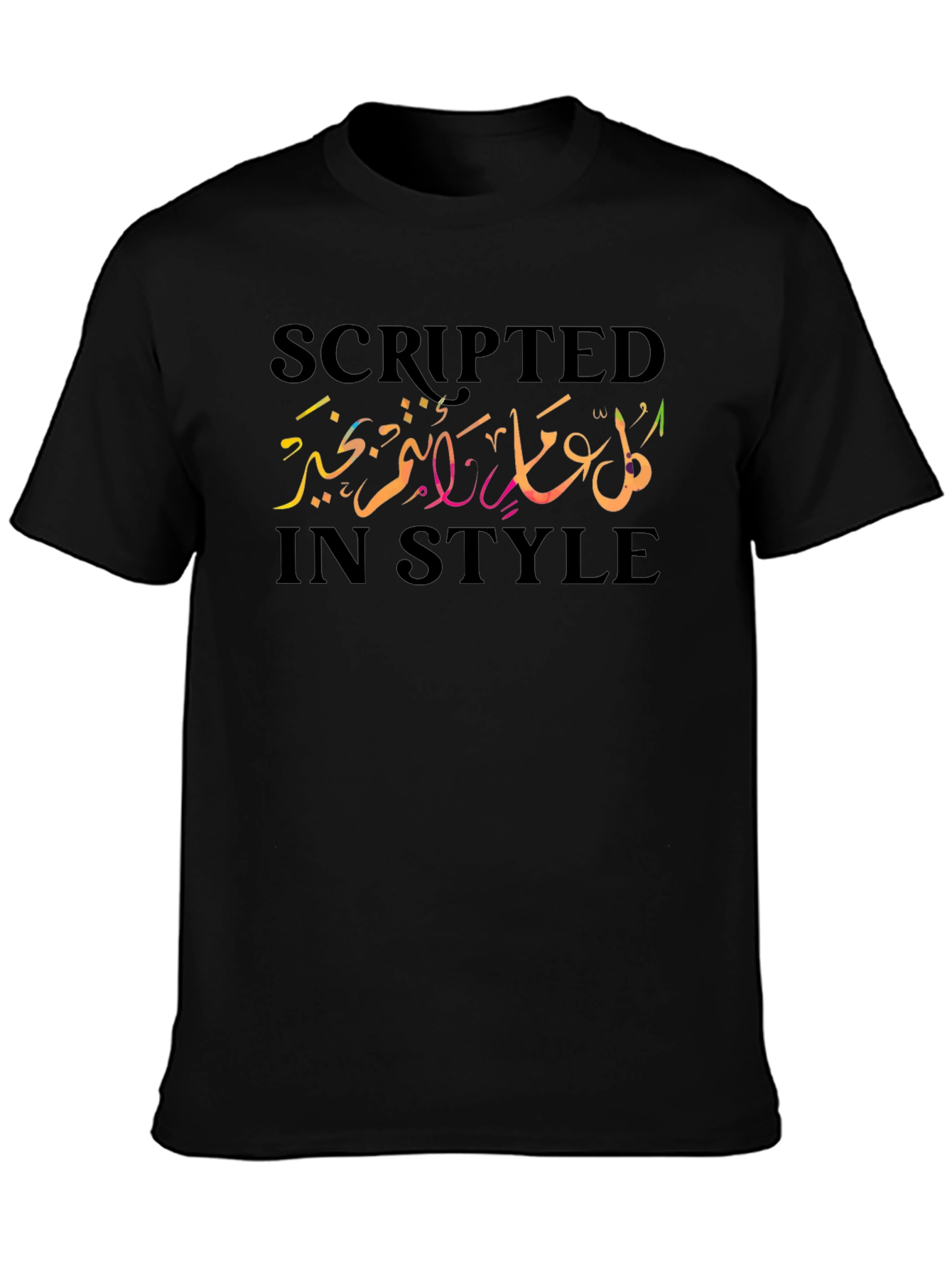 Scripted in Style Graphic Tee - Black