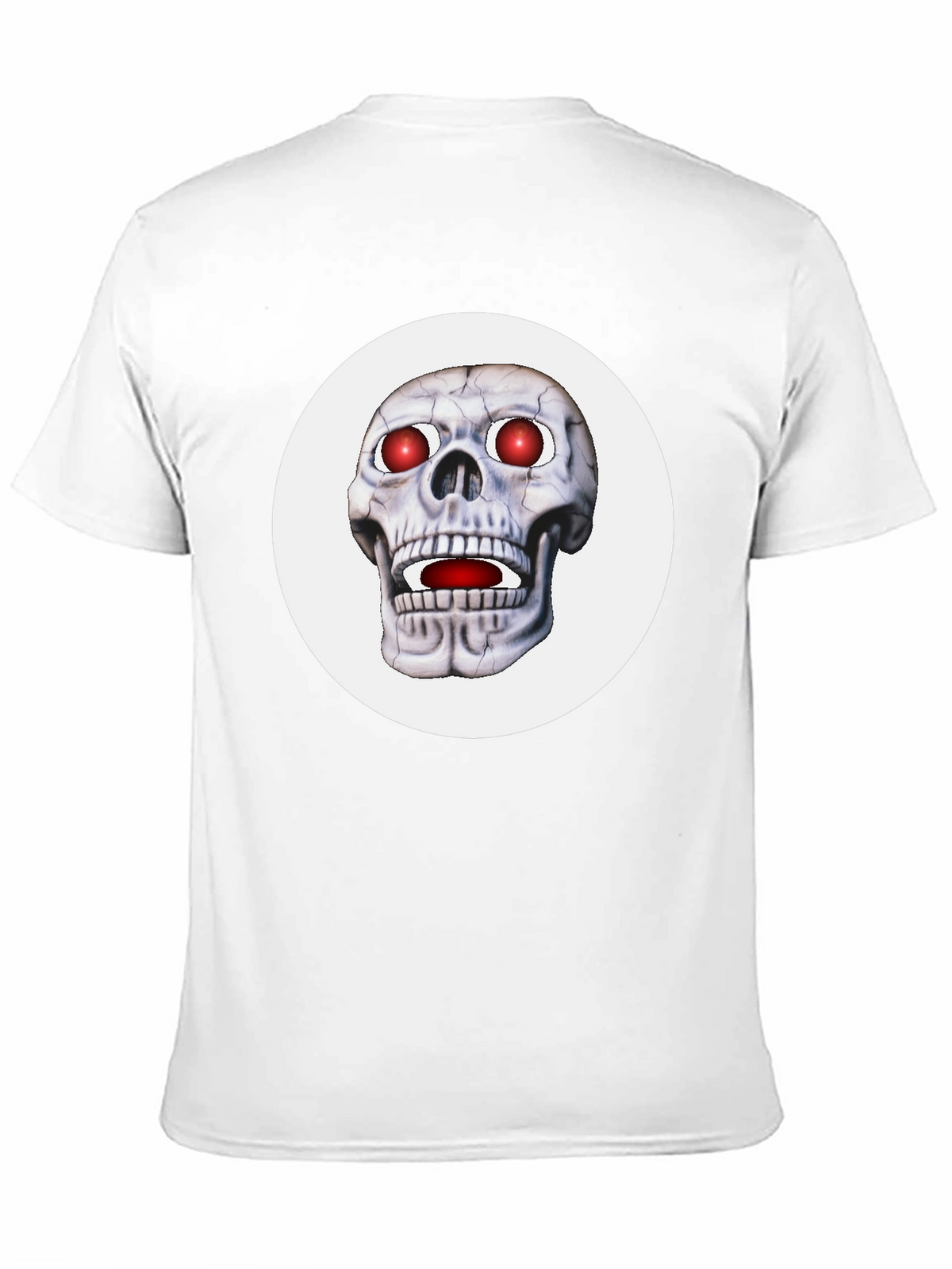 Mens Black T-Shirt with Glowing Skull Design