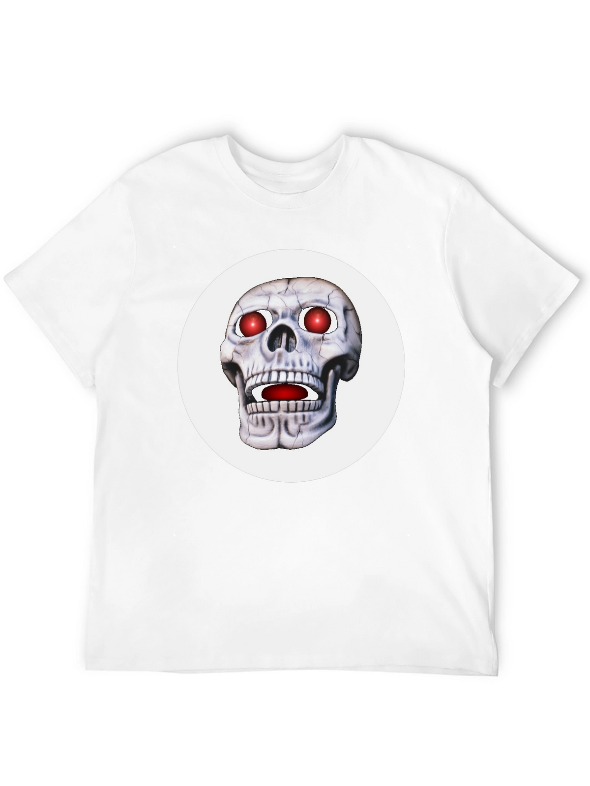 Mens Black T-Shirt with Glowing Skull Design