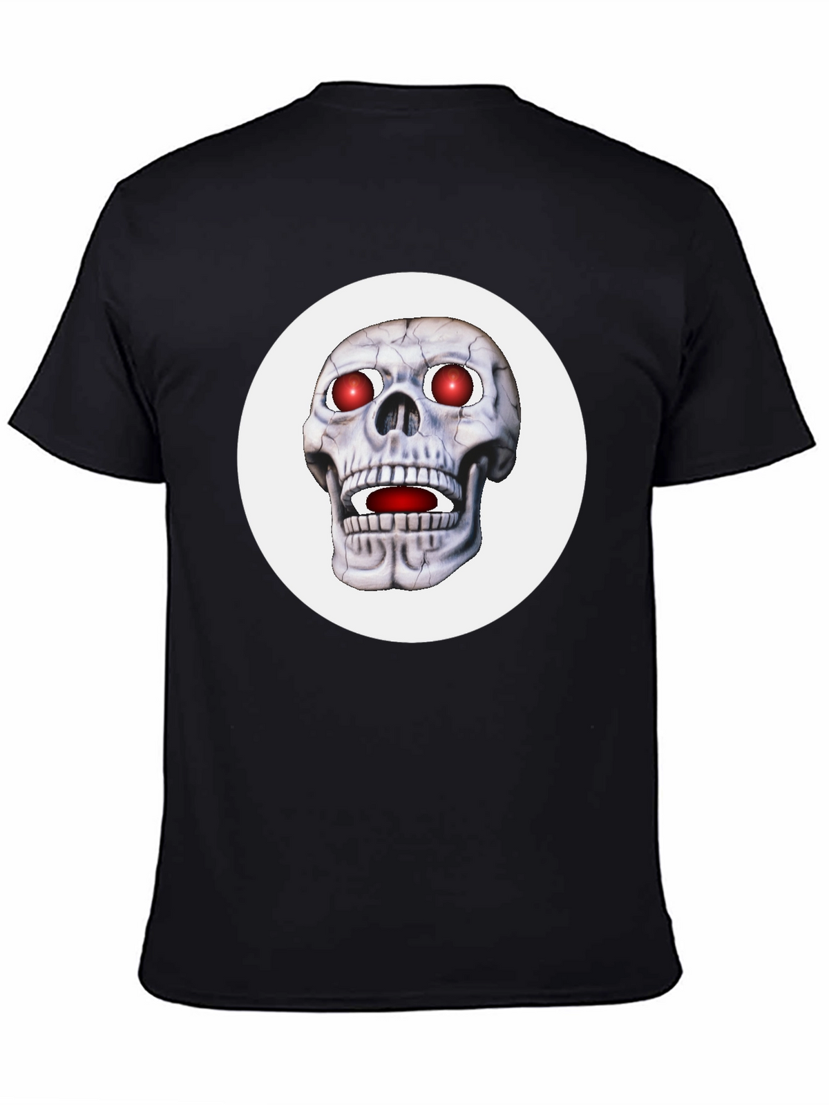 Mens Black T-Shirt with Glowing Skull Design