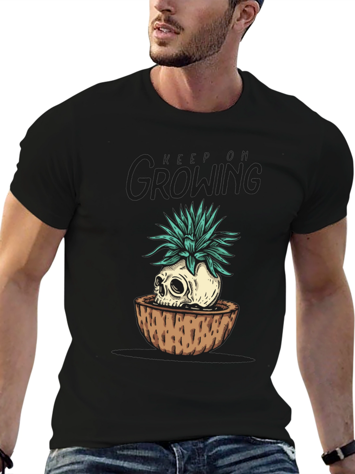Skull Planter Graphic Tee - Growing Dead Things