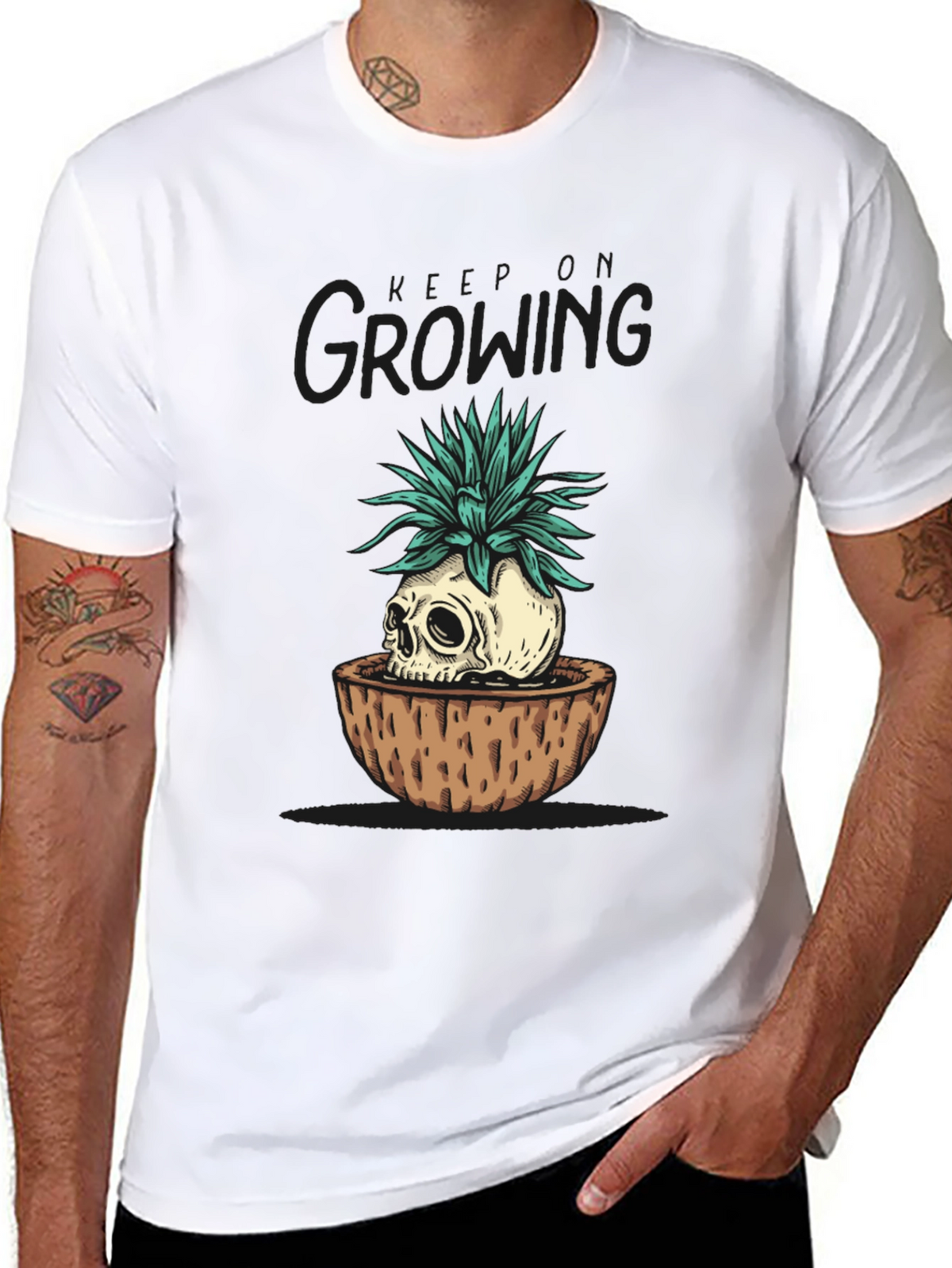 Skull Planter Graphic Tee - Growing Dead Things