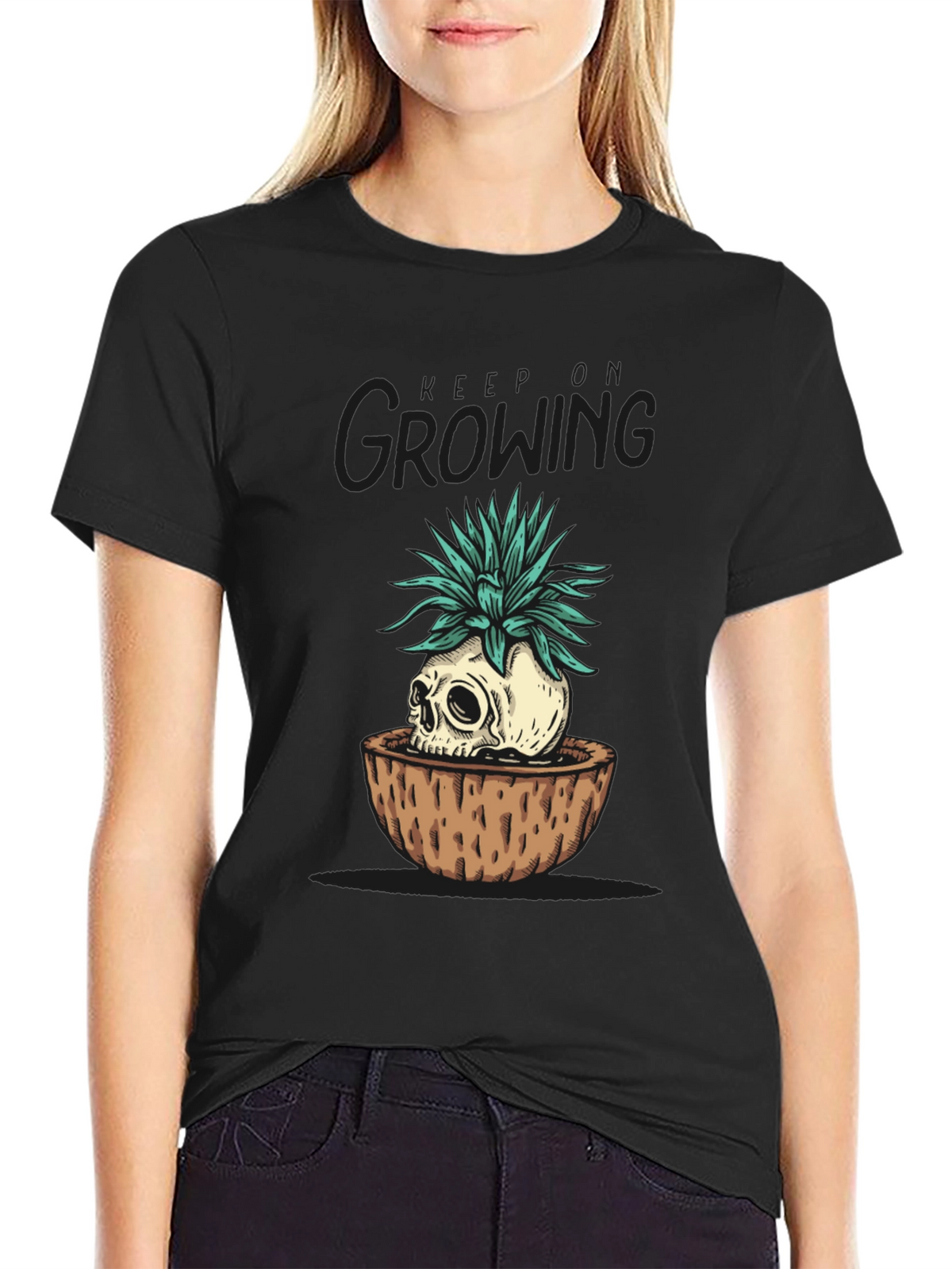 Skull Planter Graphic Tee - Growing Dead Things