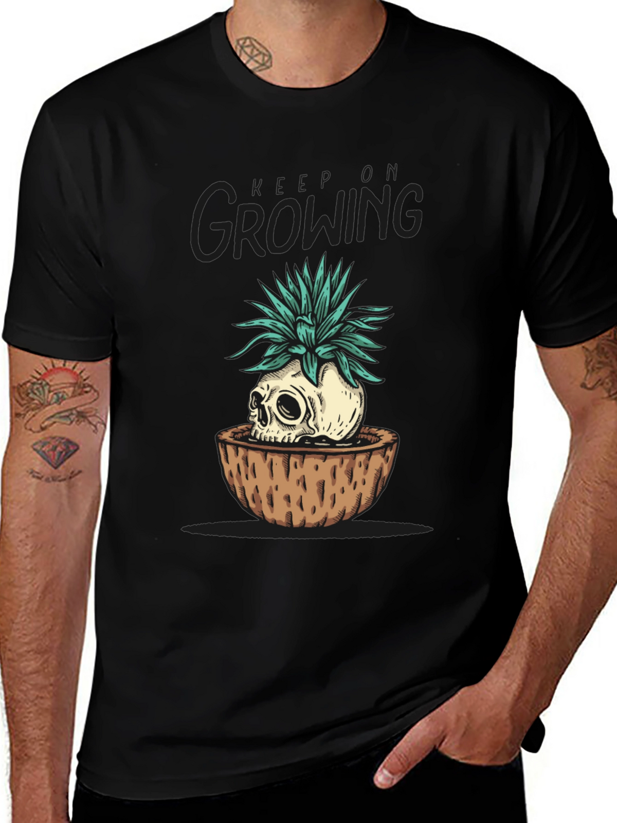 Skull Planter Graphic Tee - Growing Dead Things