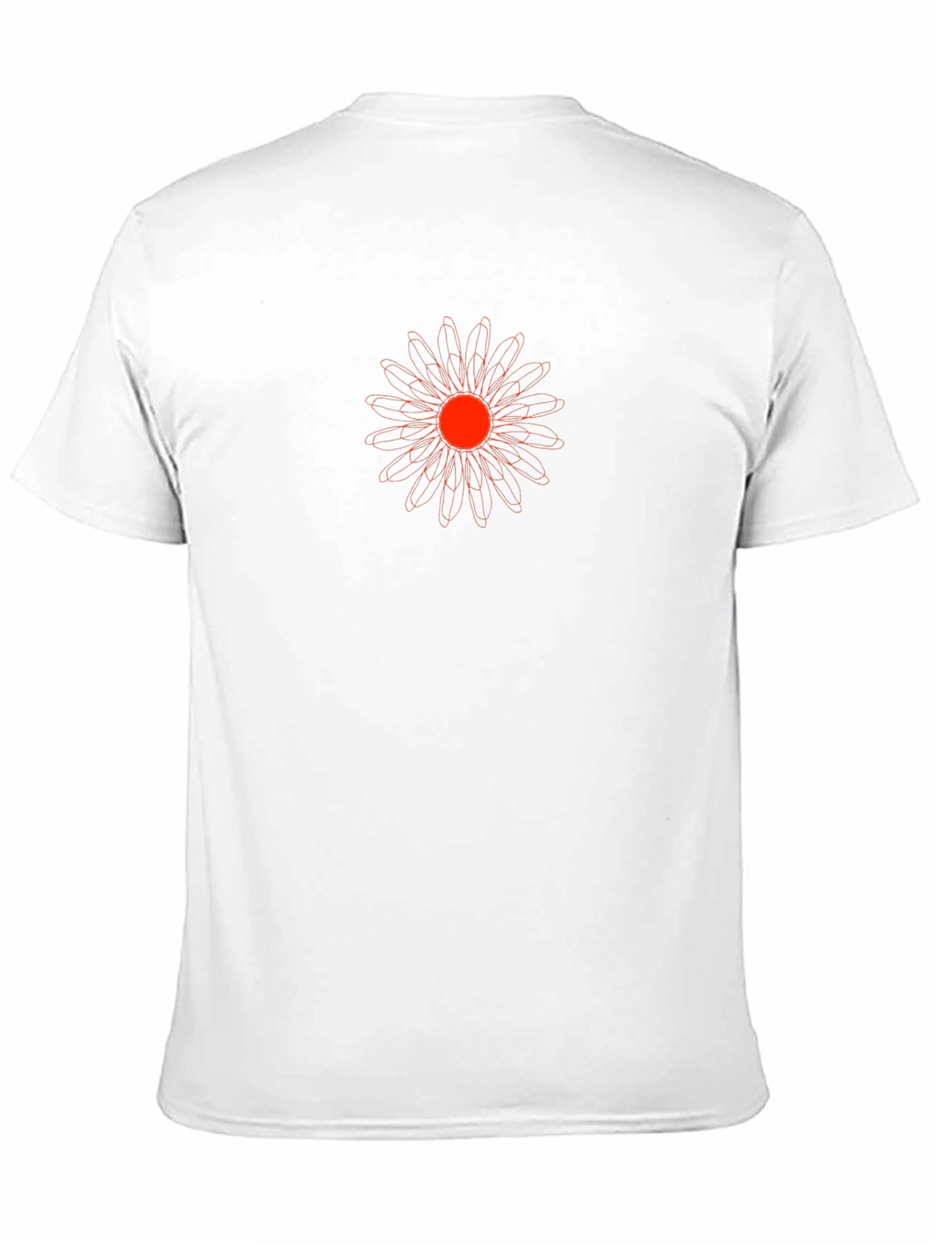 Modern Geometric Flower Graphic Black Tee