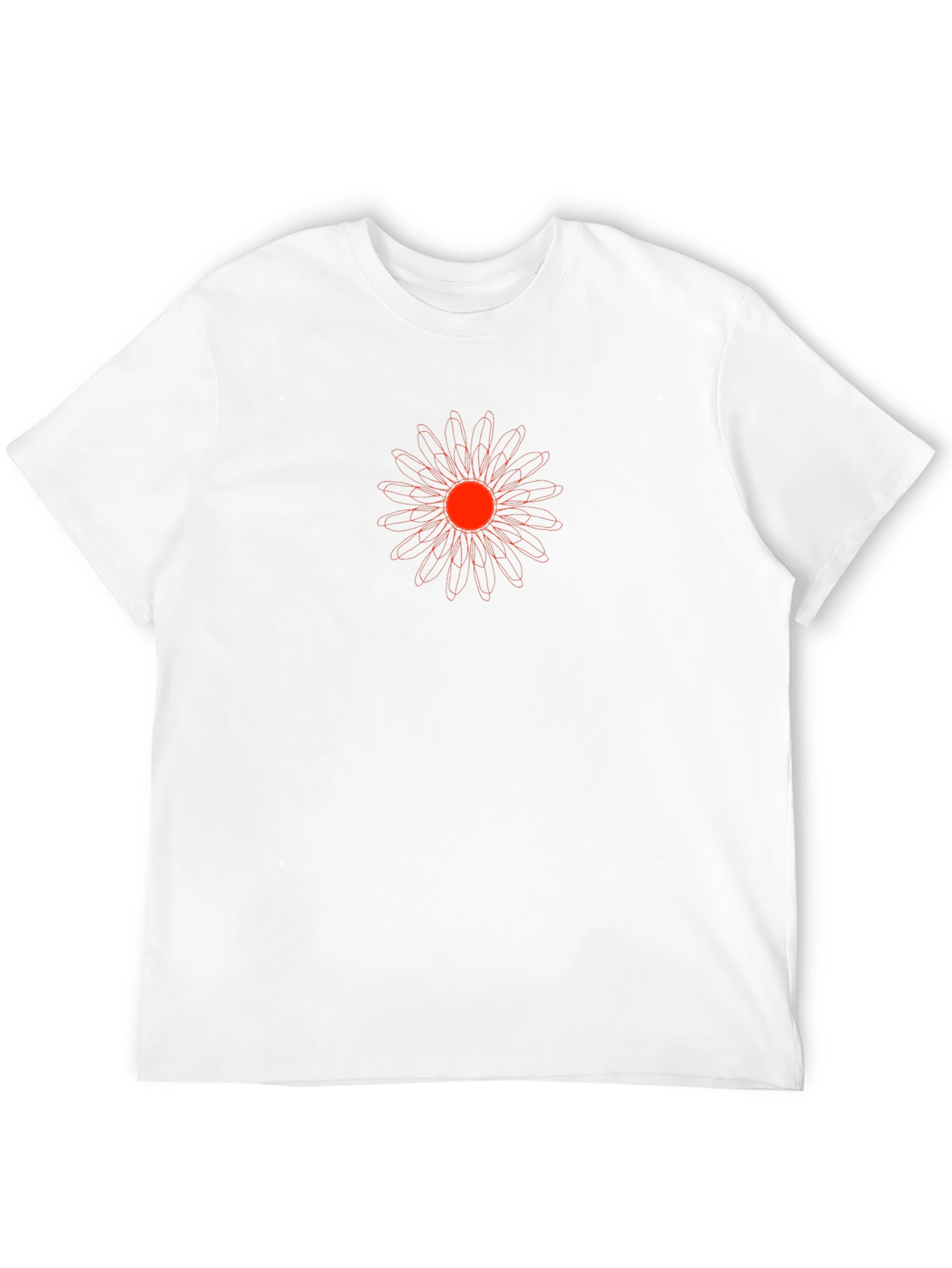 Modern Geometric Flower Graphic Black Tee