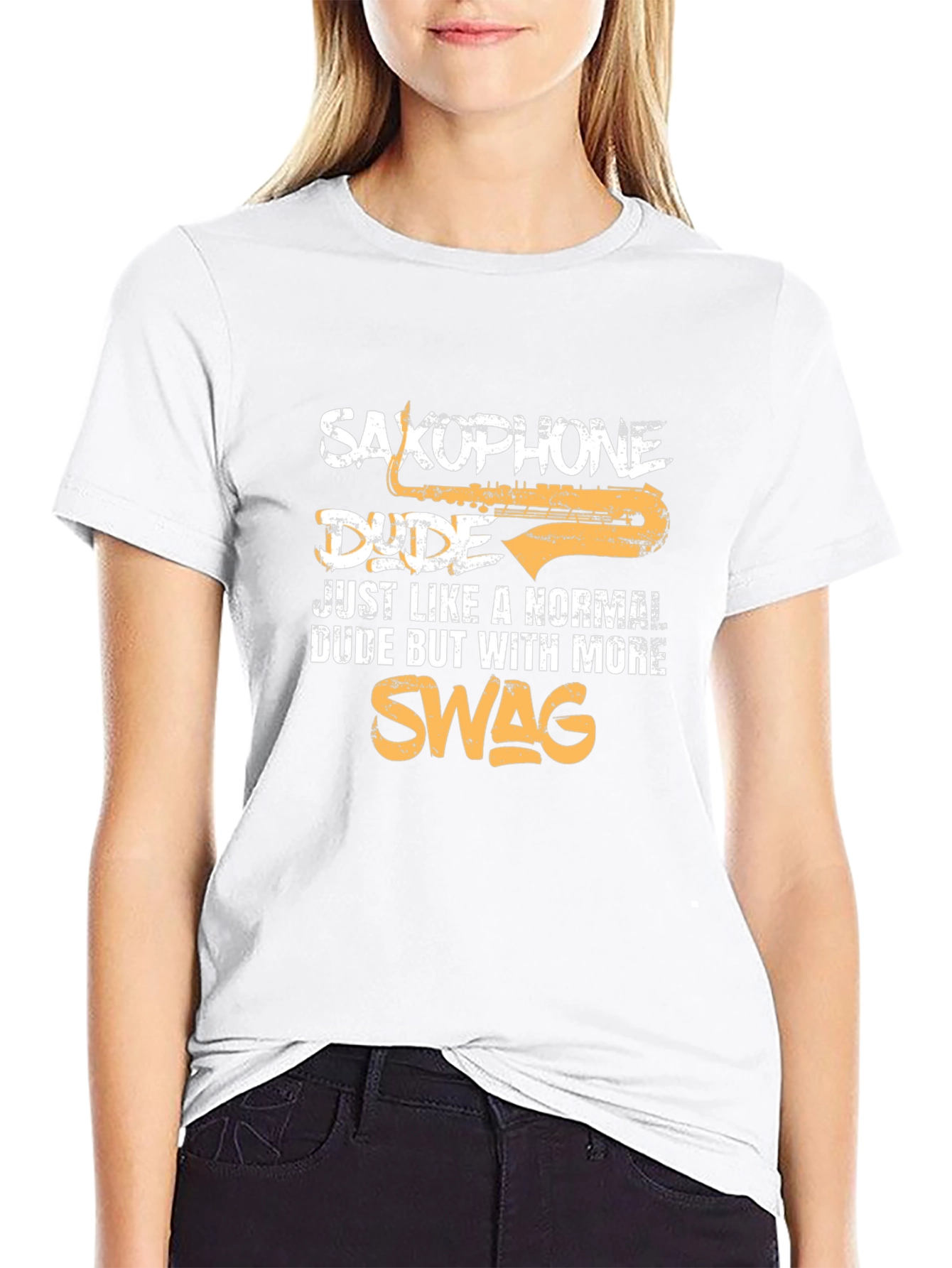 Saxophone Dude Graphic T-Shirt - Musician Swag Tee