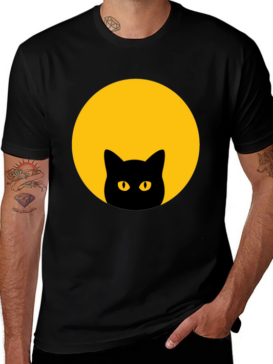Black Cat Moon Graphic T-Shirt