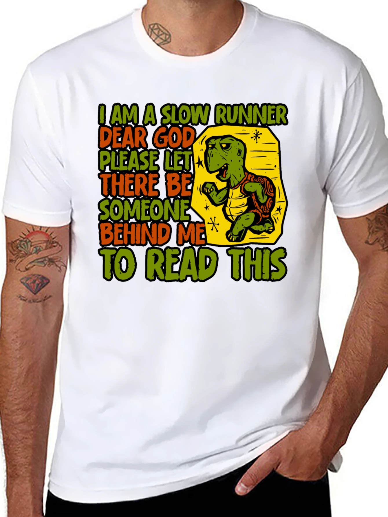 Slow Runner Turtle Graphic T-Shirt