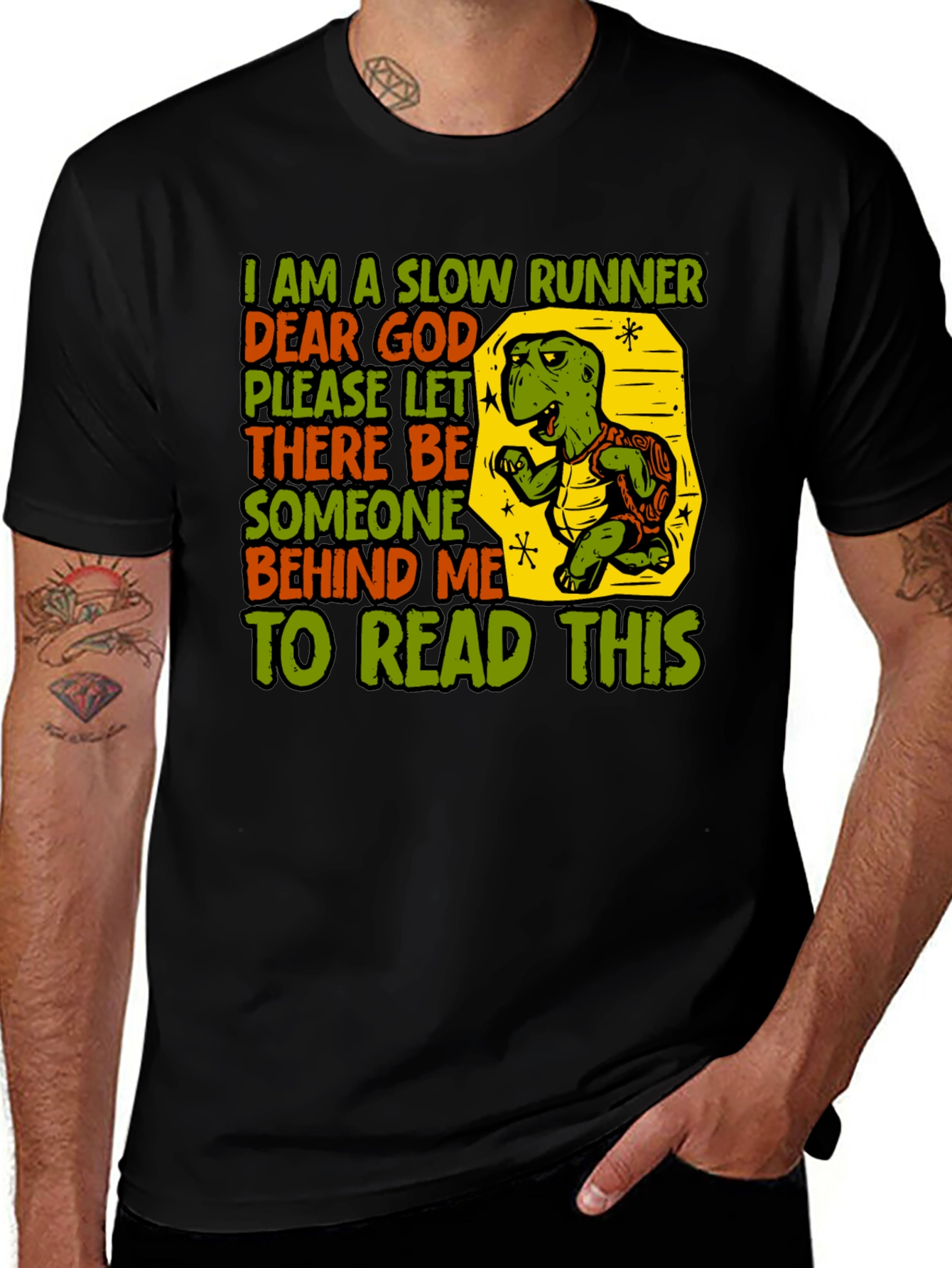 Slow Runner Turtle Graphic T-Shirt