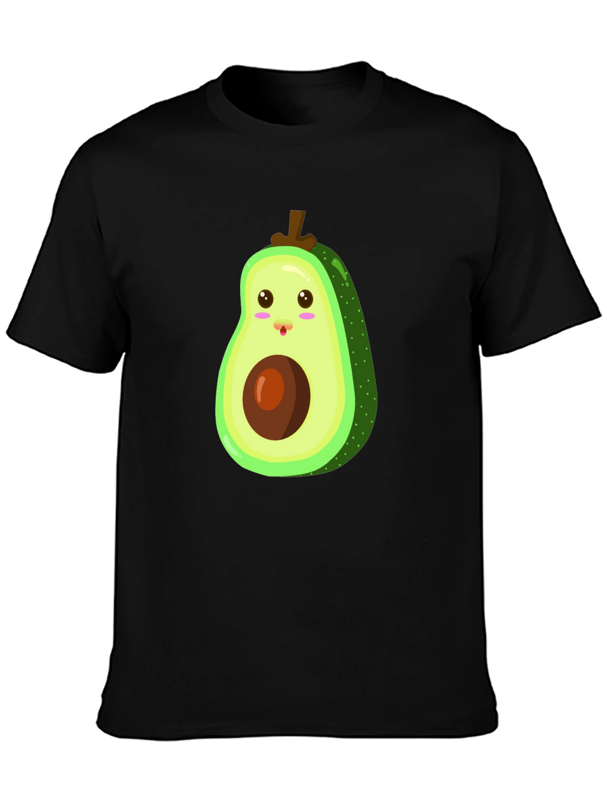Cute Avocado Graphic Black T-Shirt