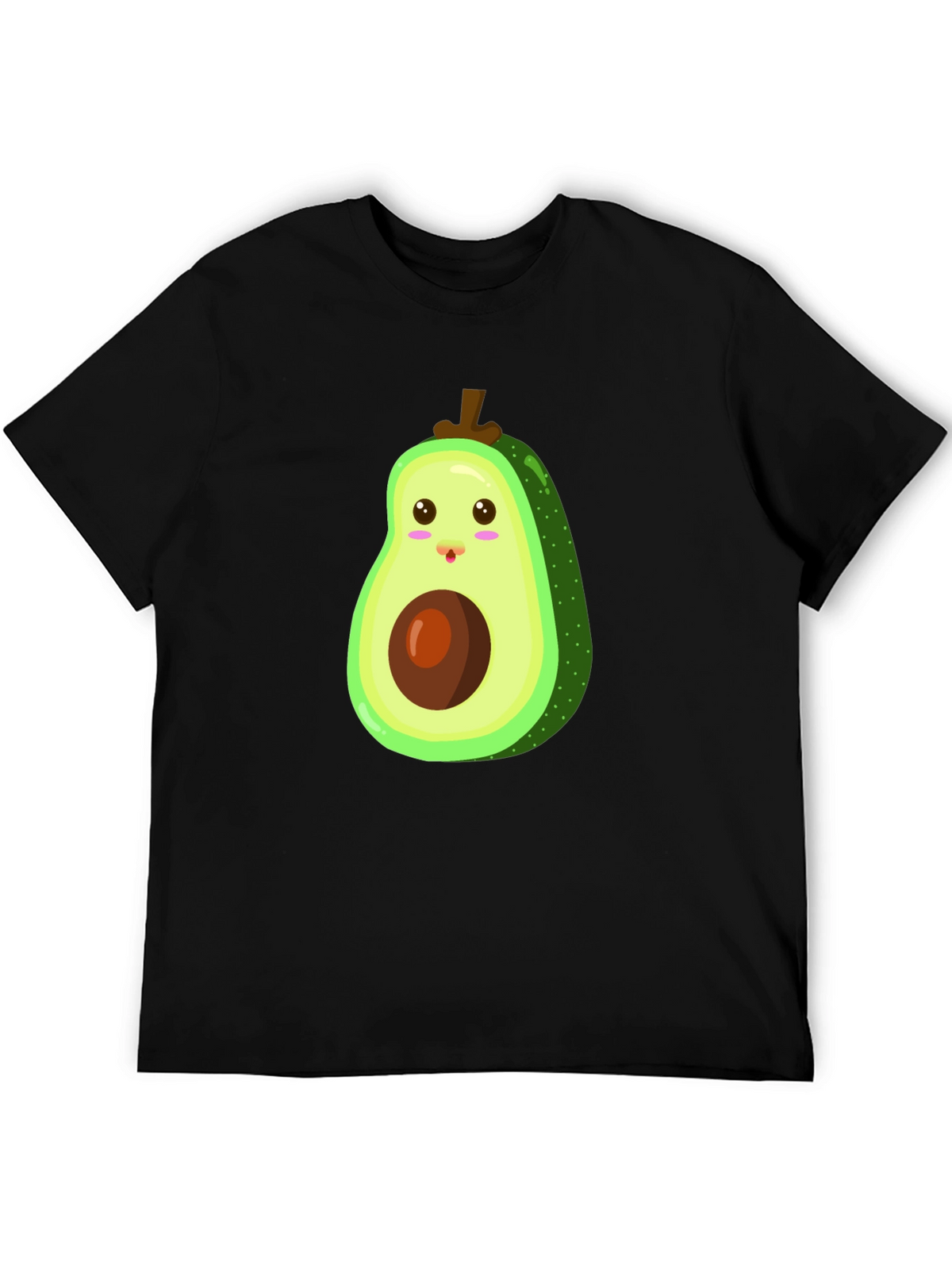 Cute Avocado Graphic Black T-Shirt