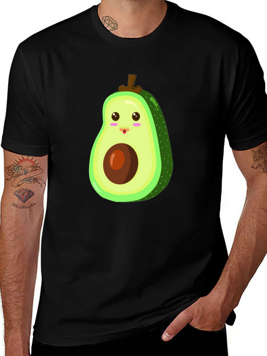 Cute Avocado Graphic Black T-Shirt