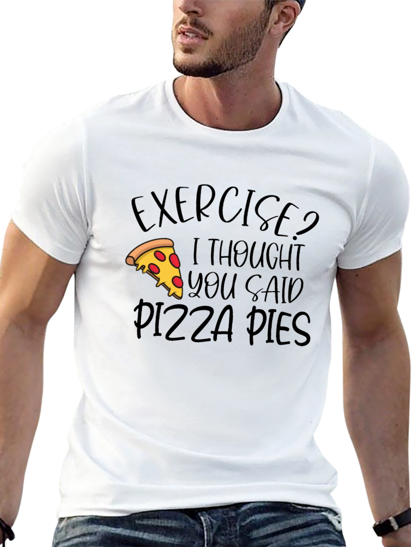 Pizza Lover Graphic Tee - Exercise Pizza Pies!