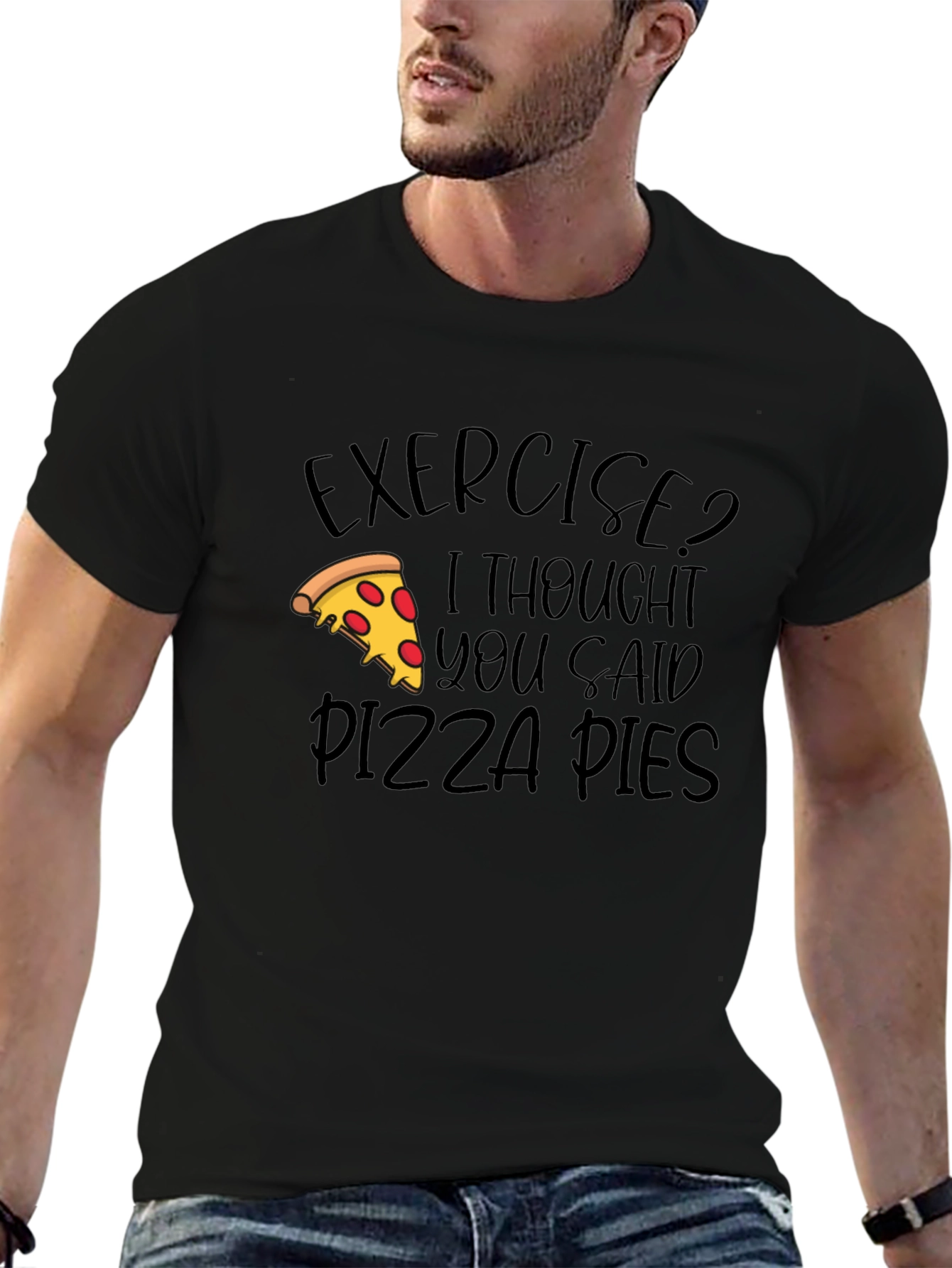 Pizza Lover Graphic Tee - Exercise Pizza Pies!