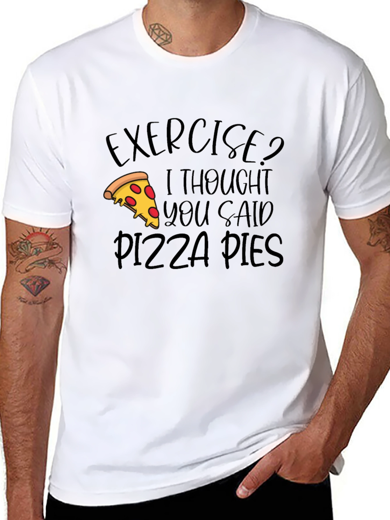 Pizza Lover Graphic Tee - Exercise Pizza Pies!