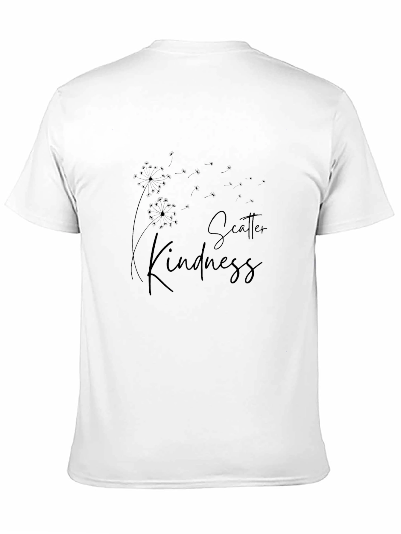 Scatter Kindness Graphic Tee - Black Cotton Casual T-Shirt