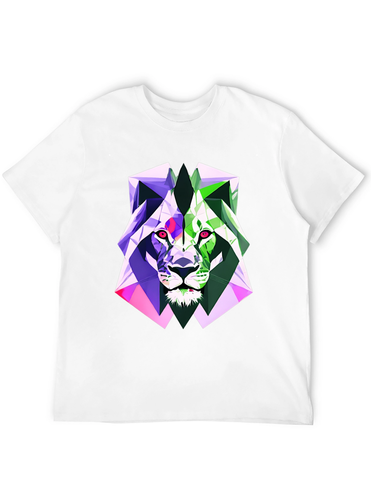 Geometric Lion Graphic Tee - Bold Style