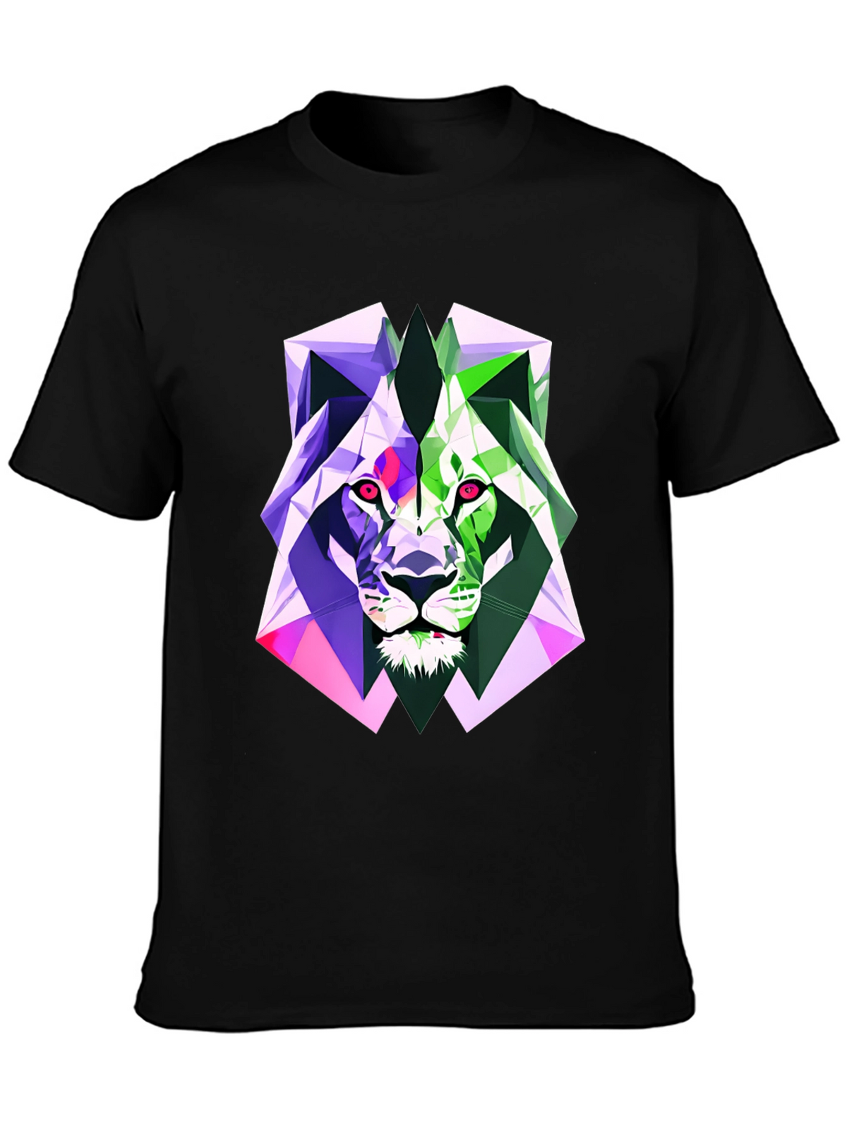 Geometric Lion Graphic Tee - Bold Style