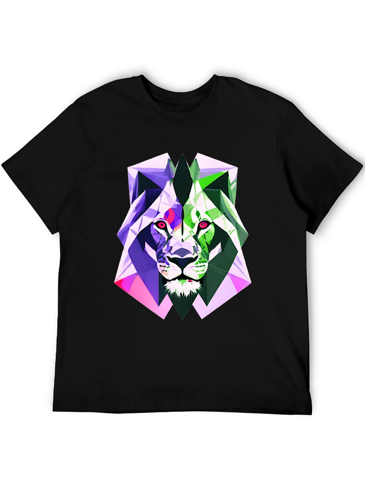 Geometric Lion Graphic Tee - Bold Style