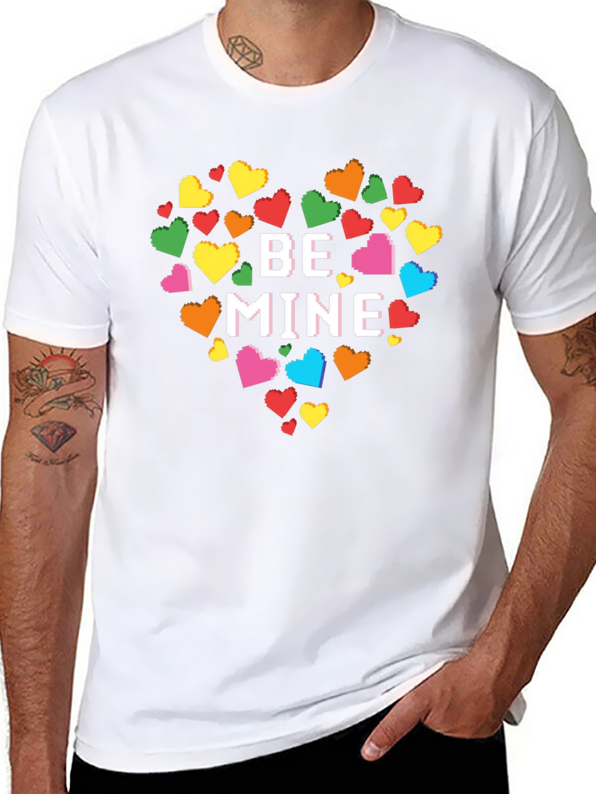 Be Mine Pixel Heart T-Shirt - Valentines Day Gift