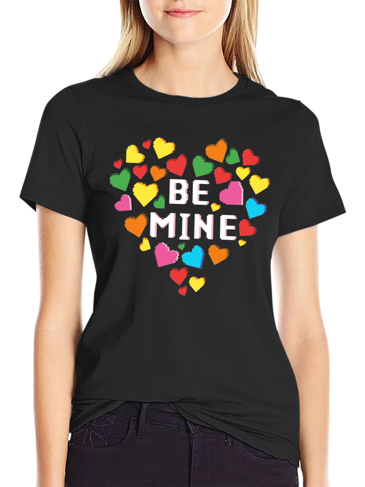 Be Mine Pixel Heart T-Shirt - Valentines Day Gift