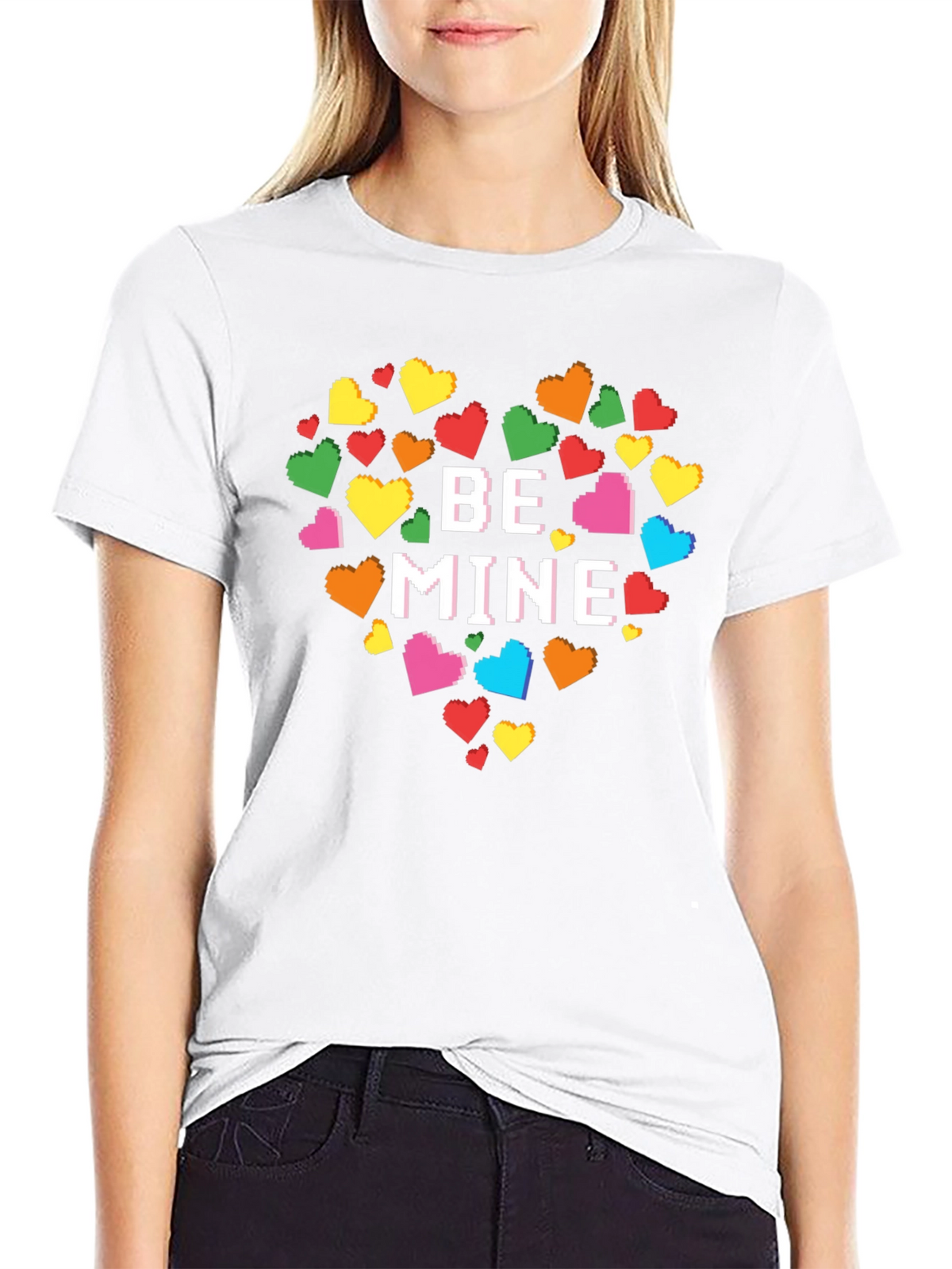 Be Mine Pixel Heart T-Shirt - Valentines Day Gift