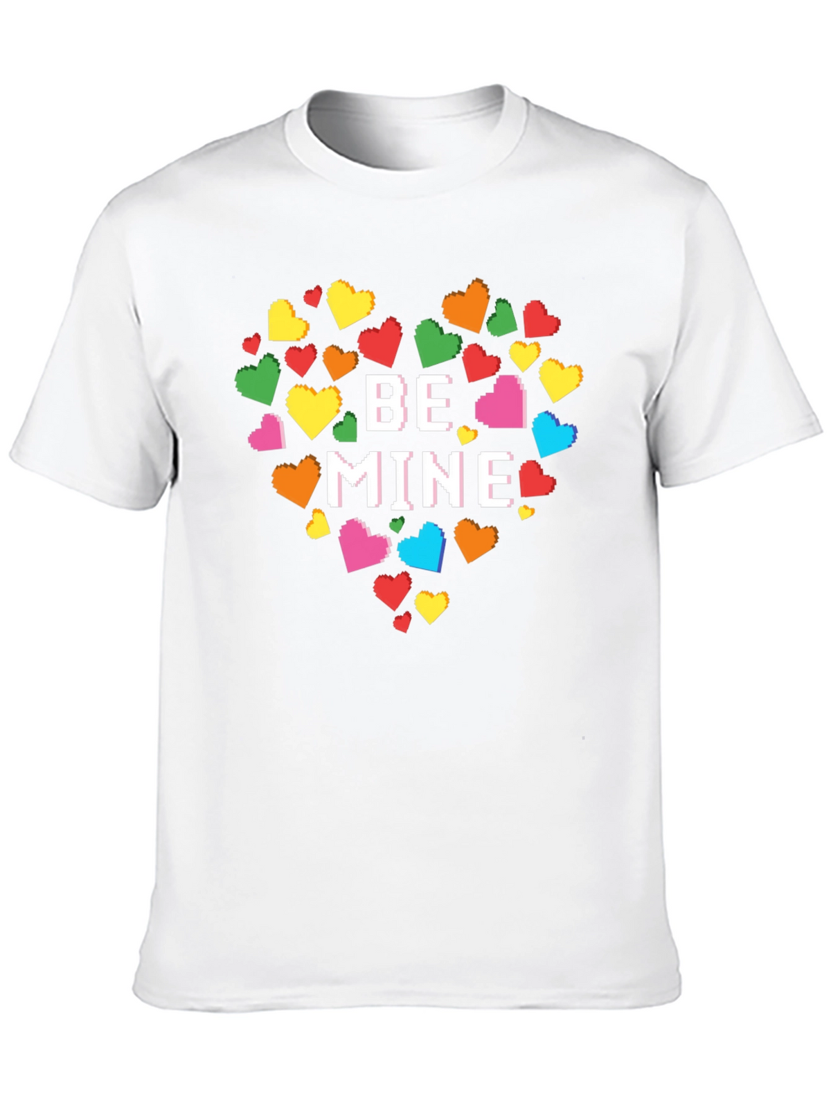 Be Mine Pixel Heart T-Shirt - Valentines Day Gift