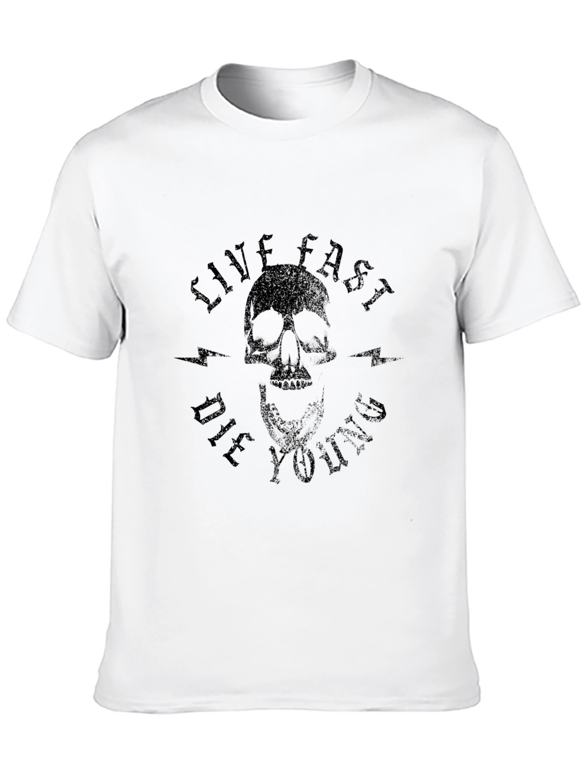 Live Fast Die Young Skull Graphic T-Shirt