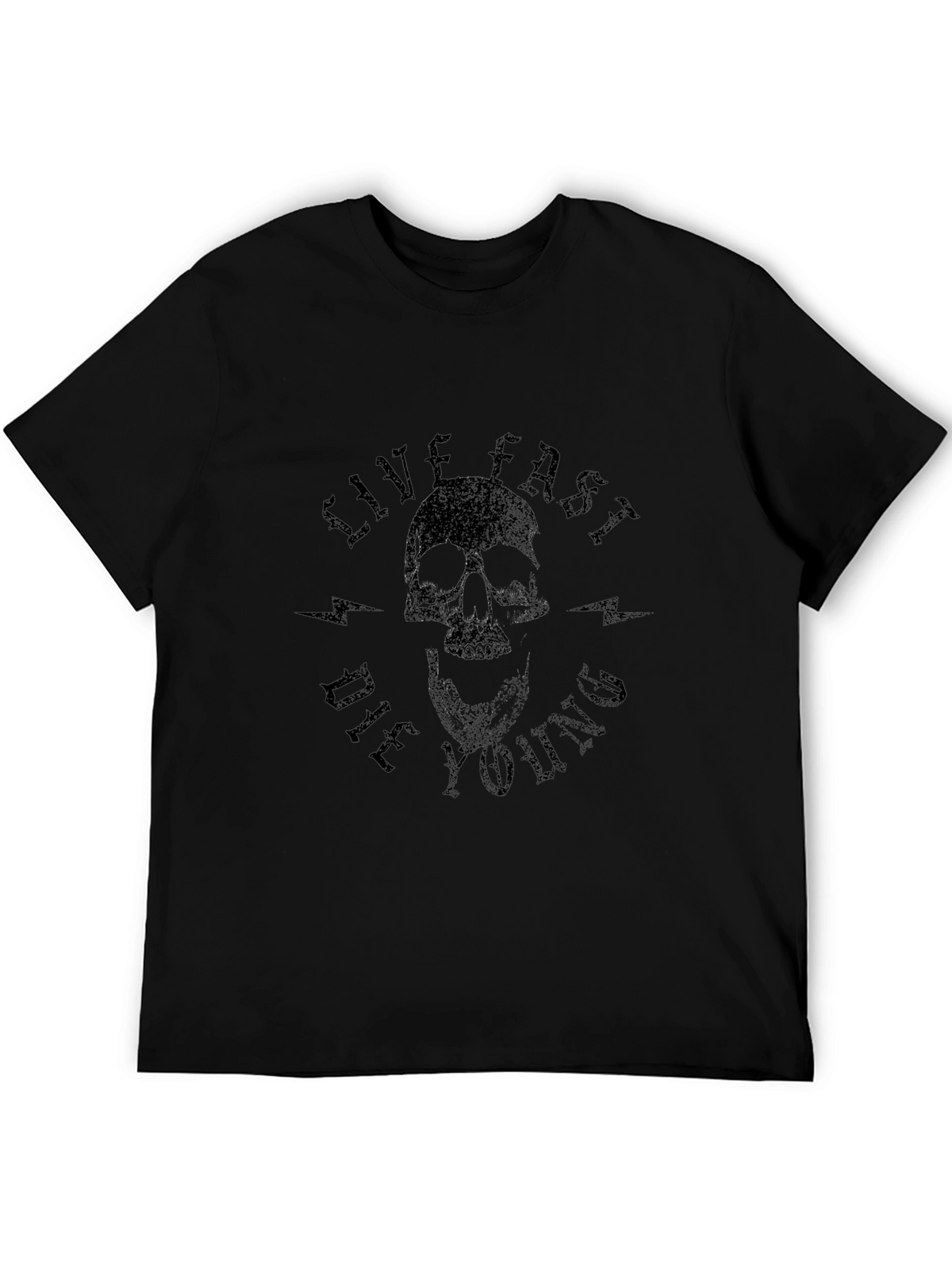 Live Fast Die Young Skull Graphic T-Shirt
