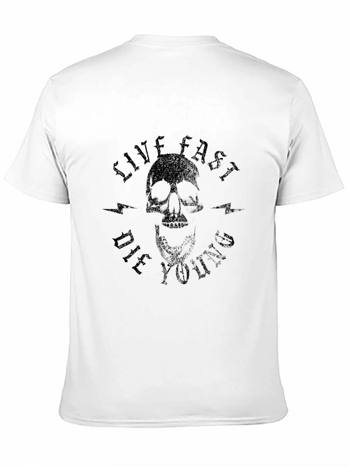 Live Fast Die Young Skull Graphic T-Shirt