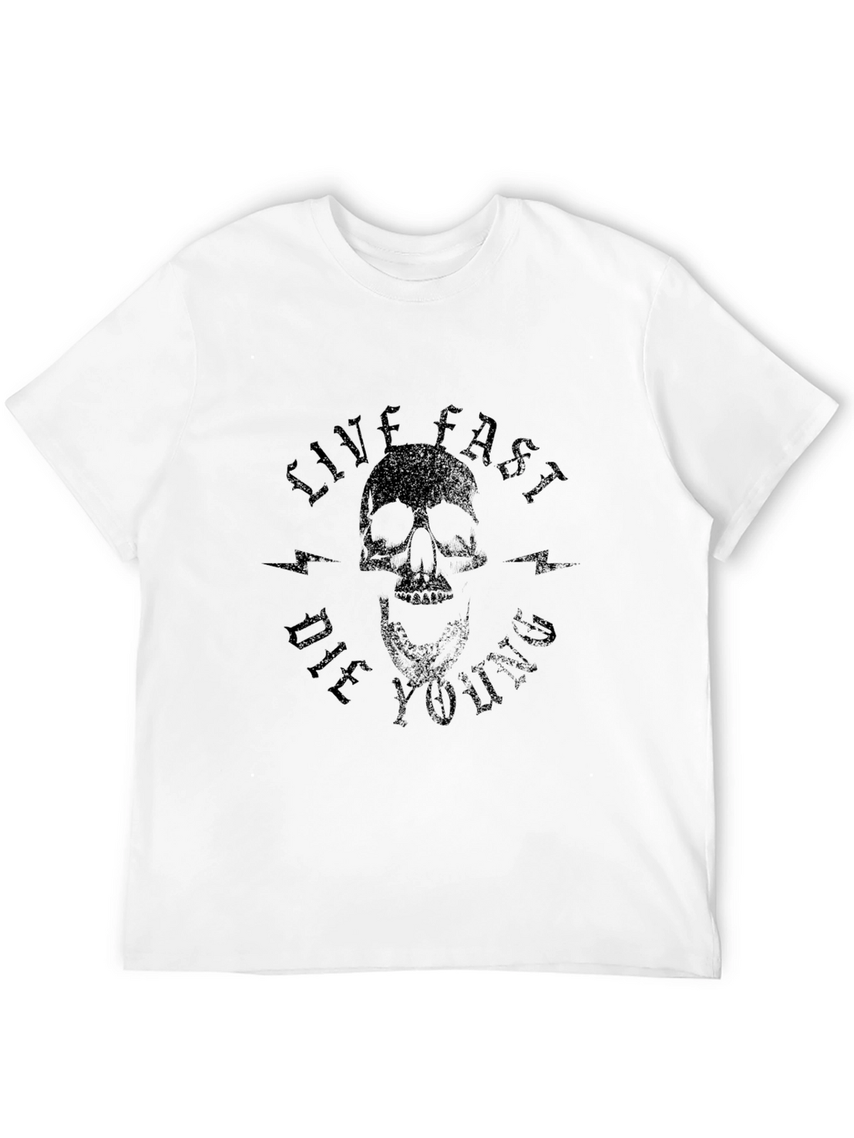 Live Fast Die Young Skull Graphic T-Shirt