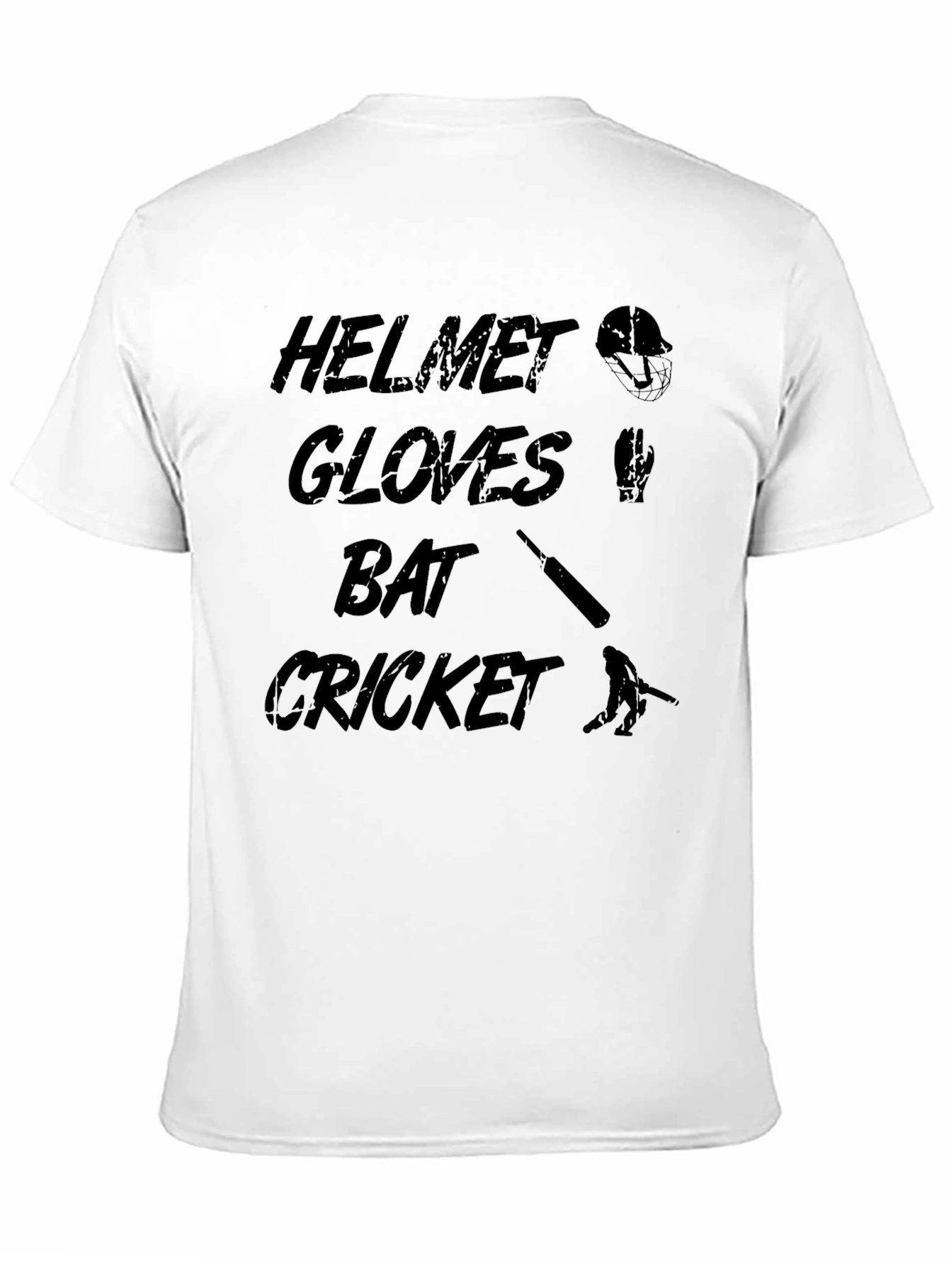 Cricket Helmet Gloves Bat T-Shirt