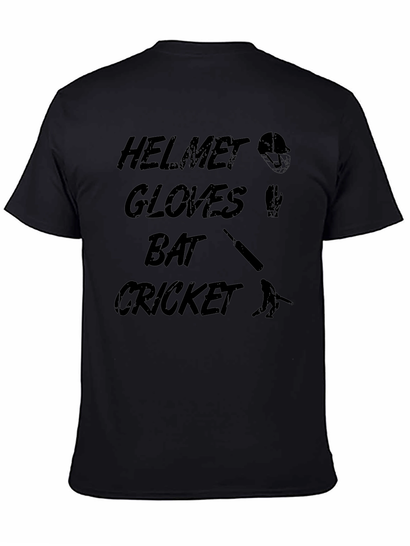 Cricket Helmet Gloves Bat T-Shirt
