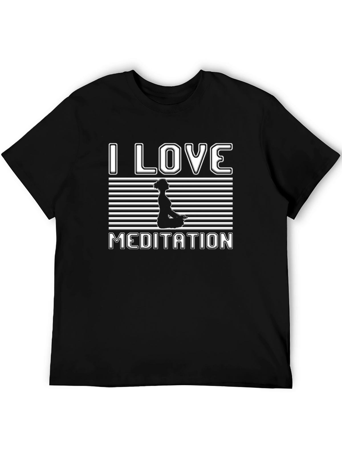 I Love Meditation Black T-Shirt