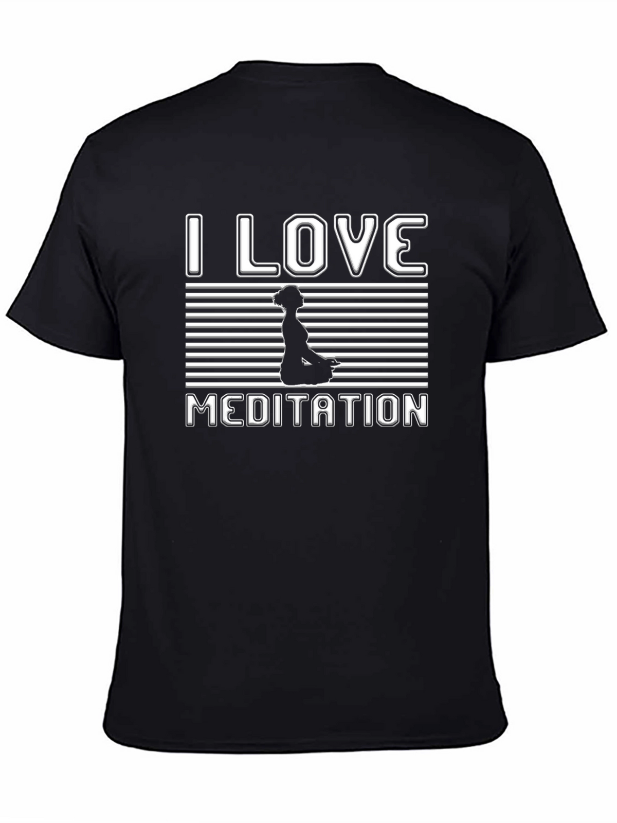 I Love Meditation Black T-Shirt