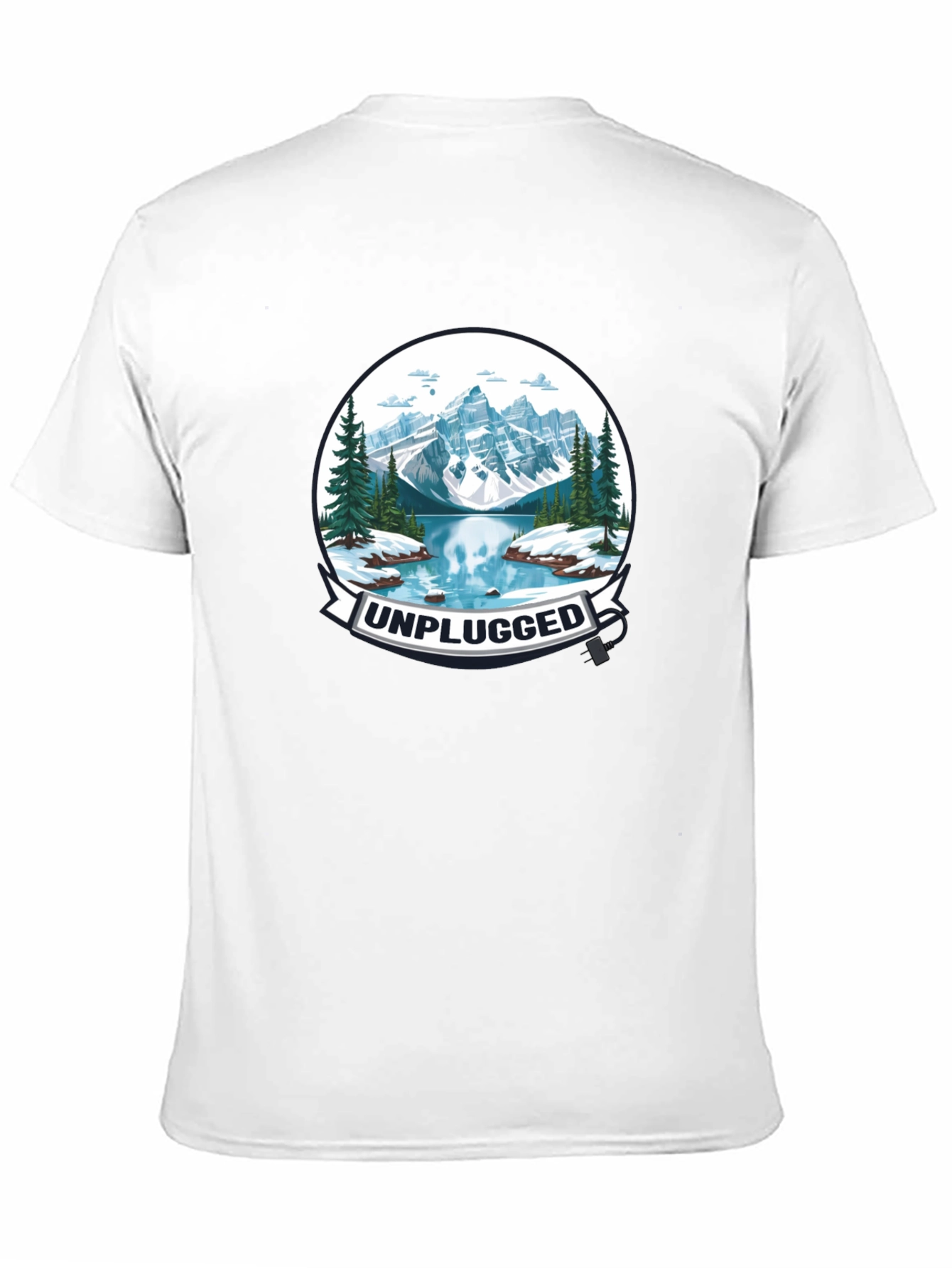 Unplugged Mountain Lake Graphic T-Shirt