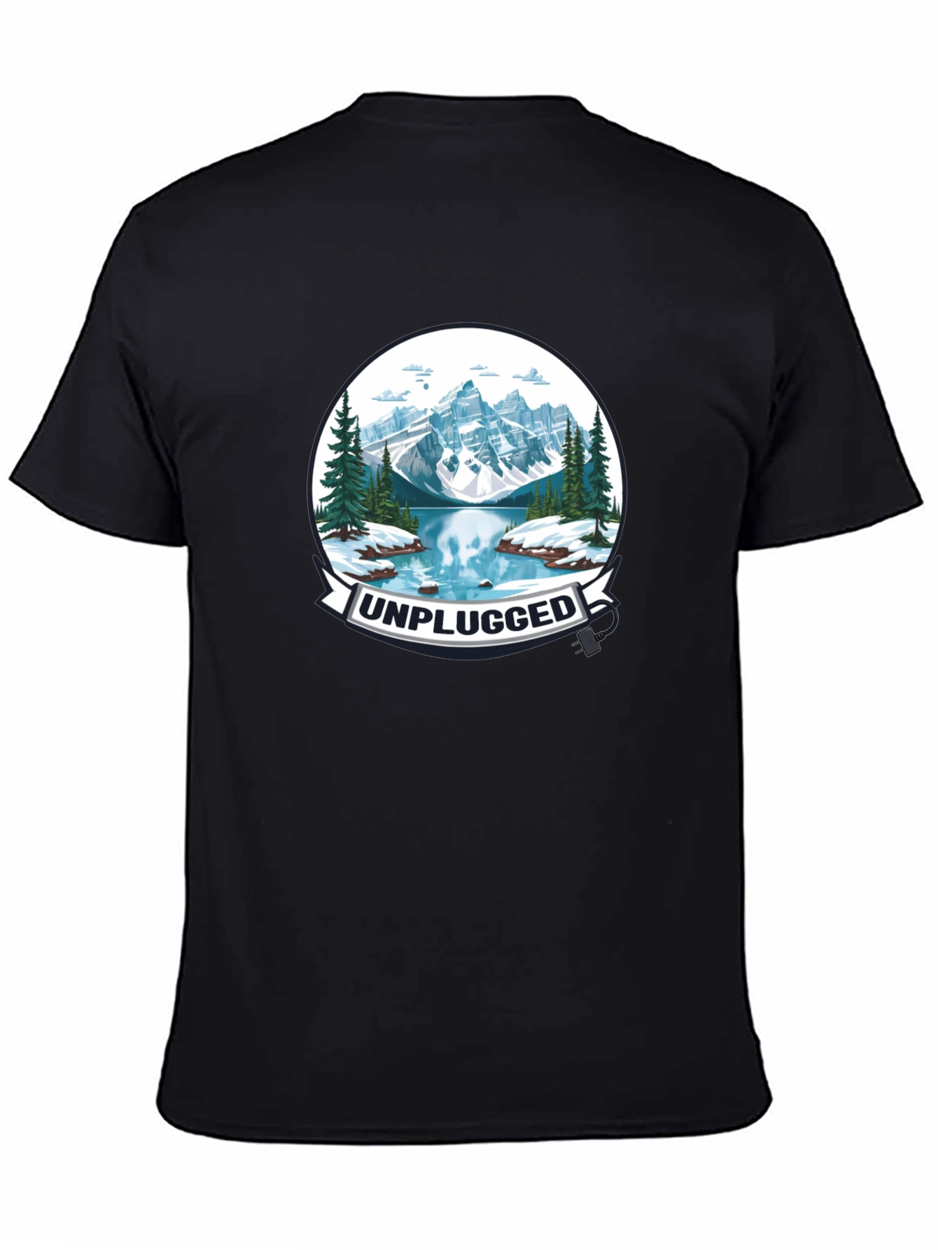 Unplugged Mountain Lake Graphic T-Shirt