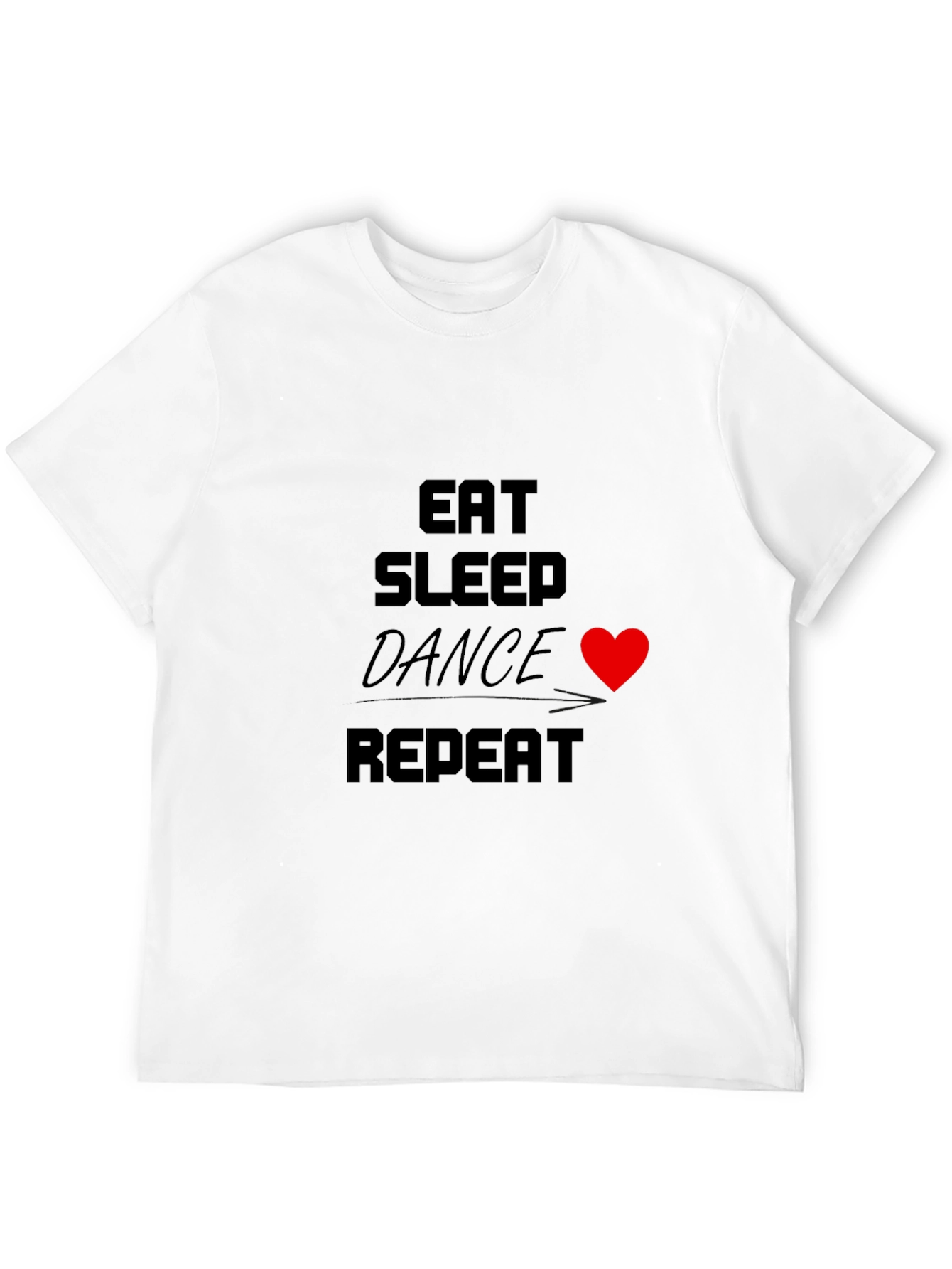 Eat Sleep Dance Repeat T-Shirt Black Crew Neck Tee