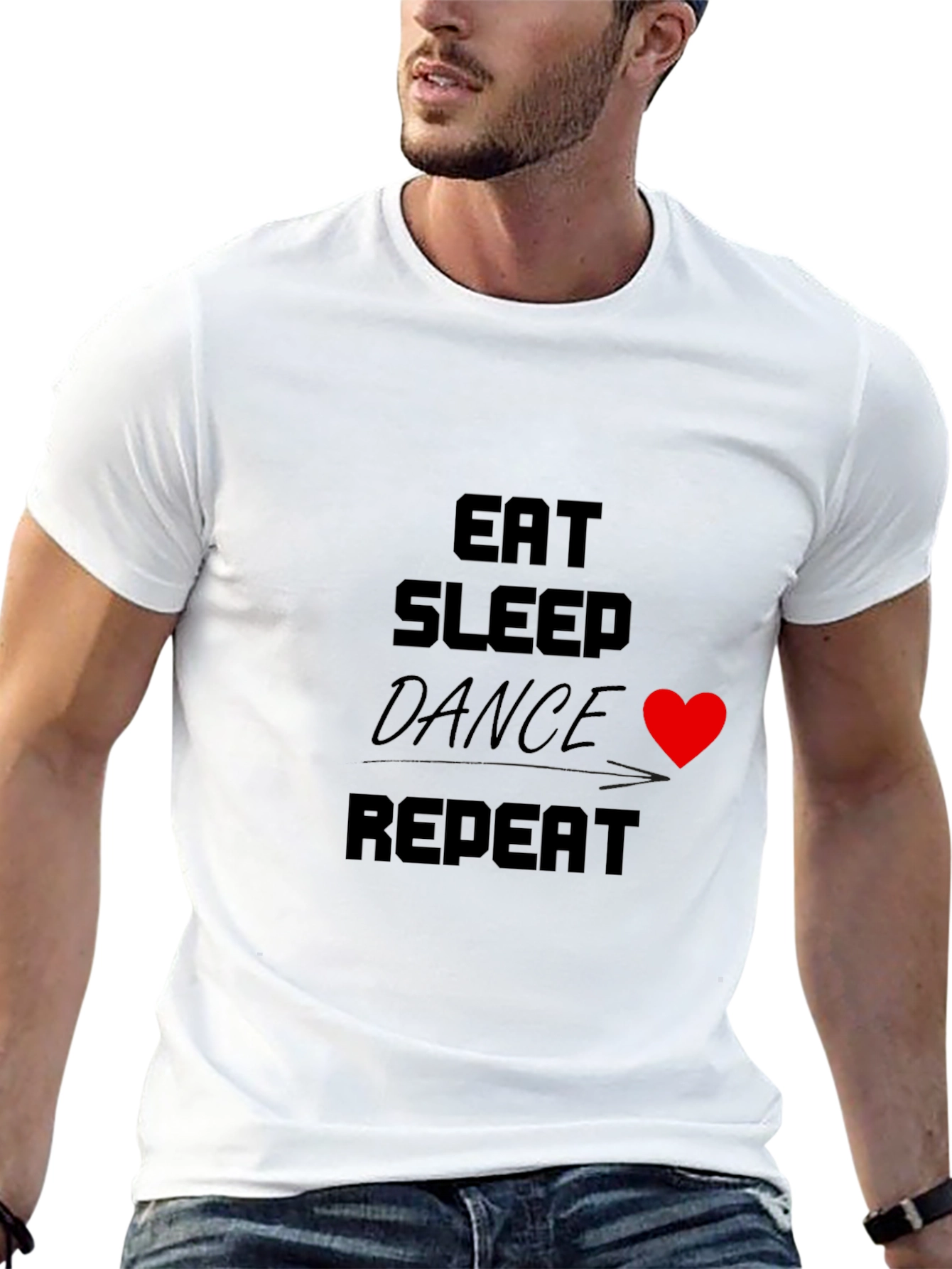 Eat Sleep Dance Repeat T-Shirt Black Crew Neck Tee