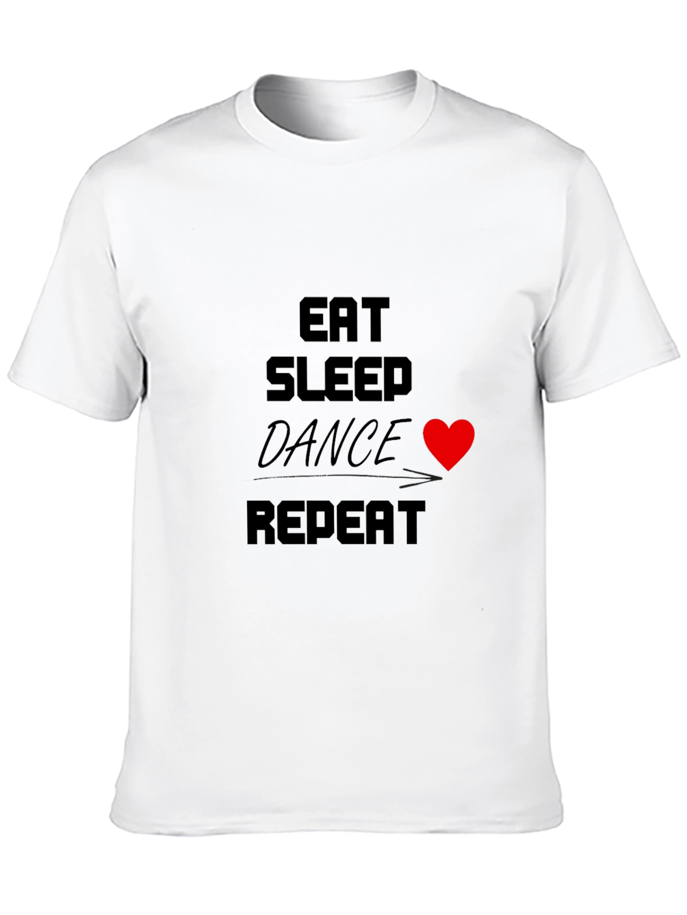 Eat Sleep Dance Repeat T-Shirt Black Crew Neck Tee