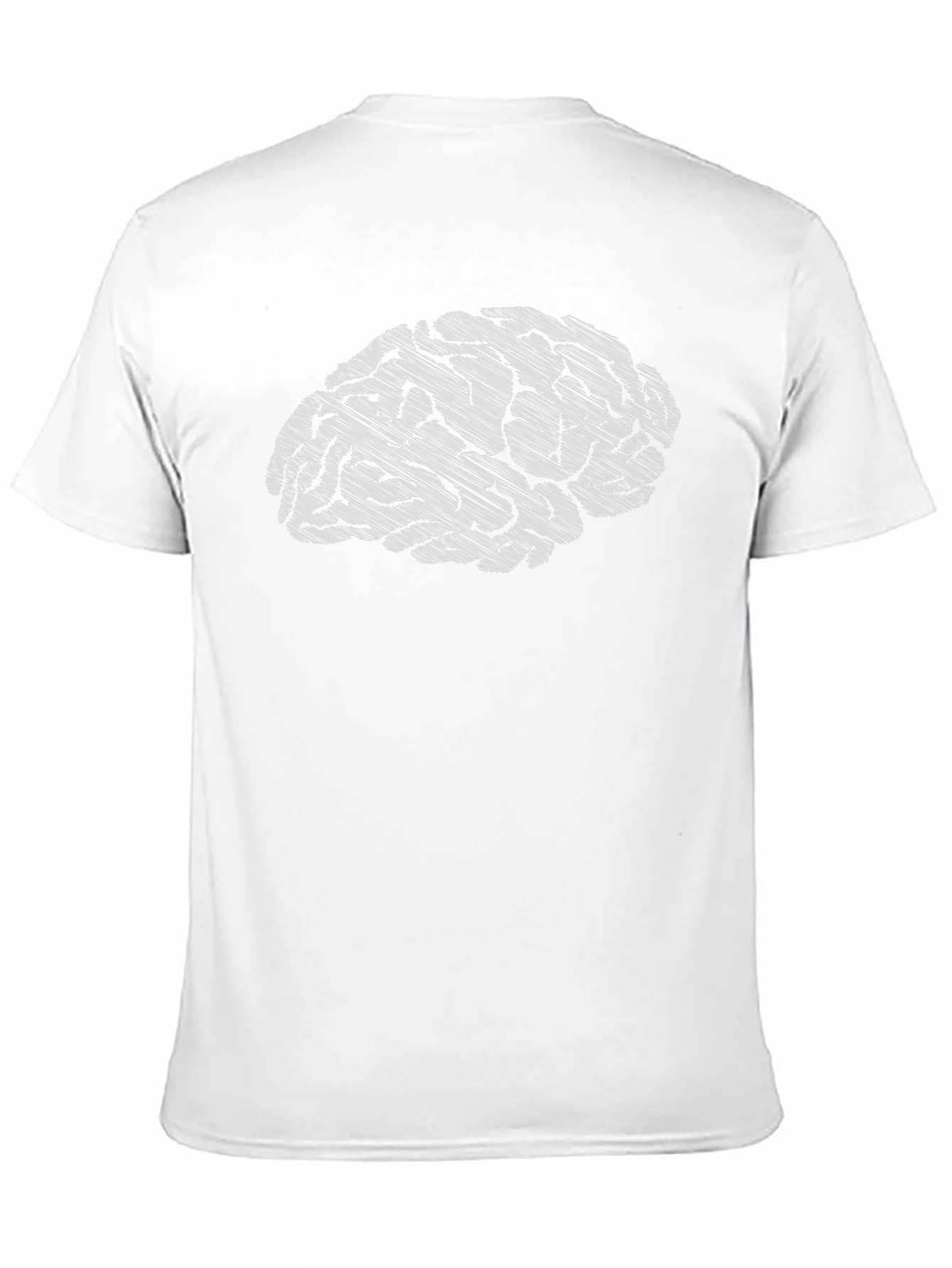 Brain Sketch Graphic Tee - Black Cotton Casual T-Shirt