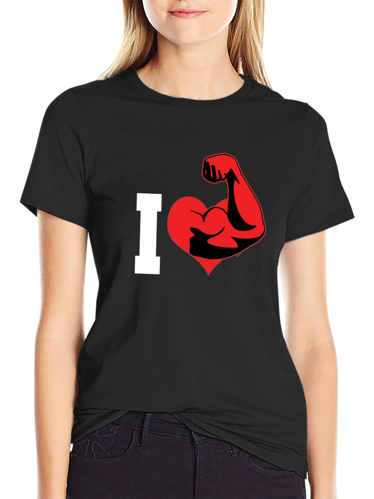 I Love Muscles Graphic T-Shirt - Black