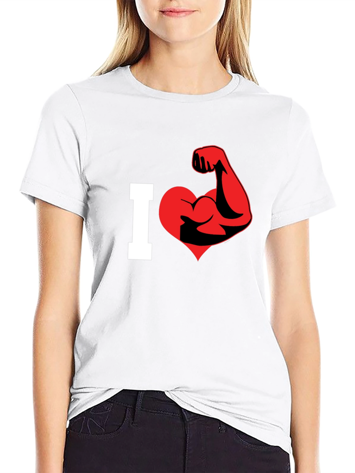 I Love Muscles Graphic T-Shirt - Black