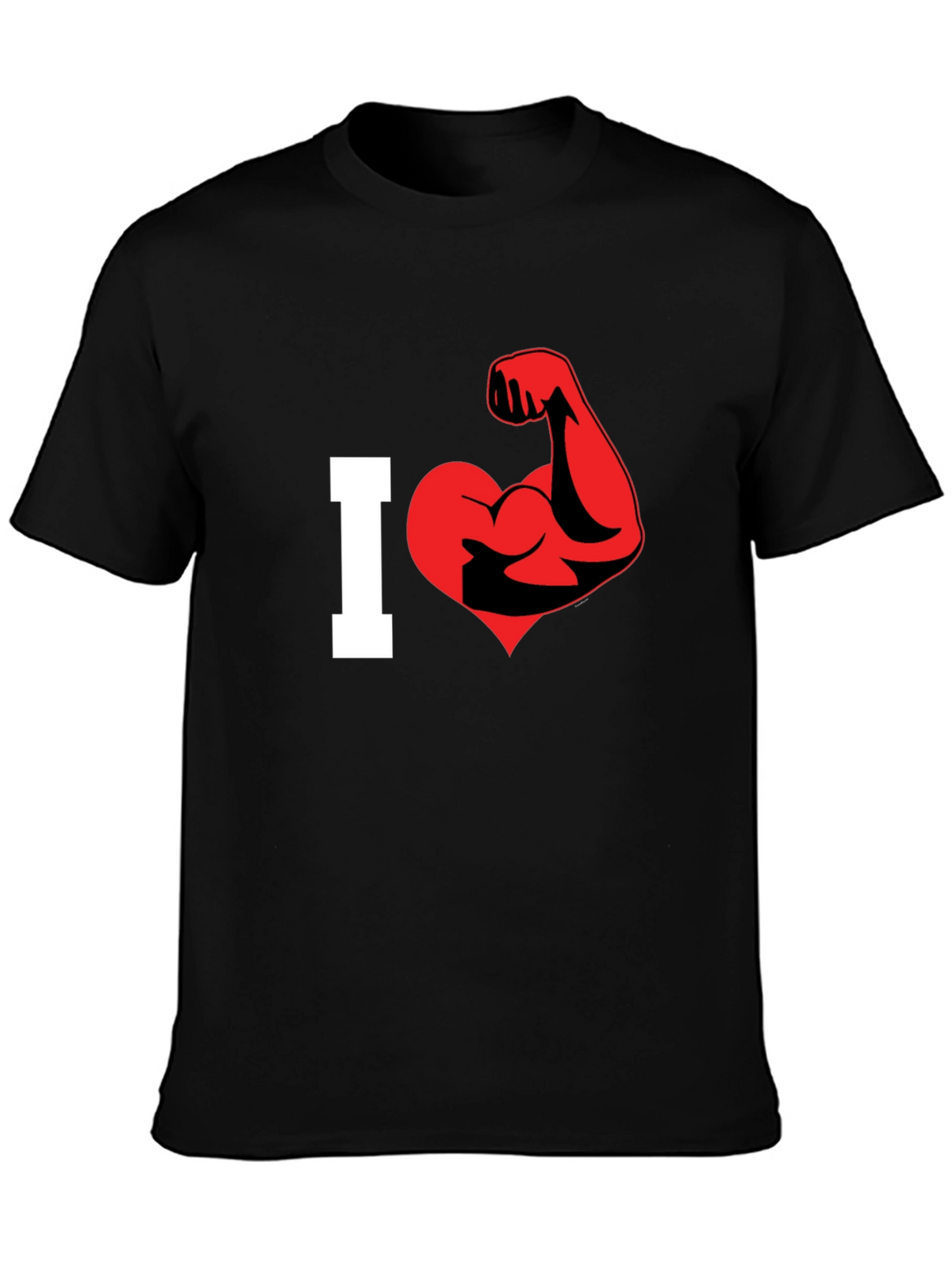 I Love Muscles Graphic T-Shirt - Black
