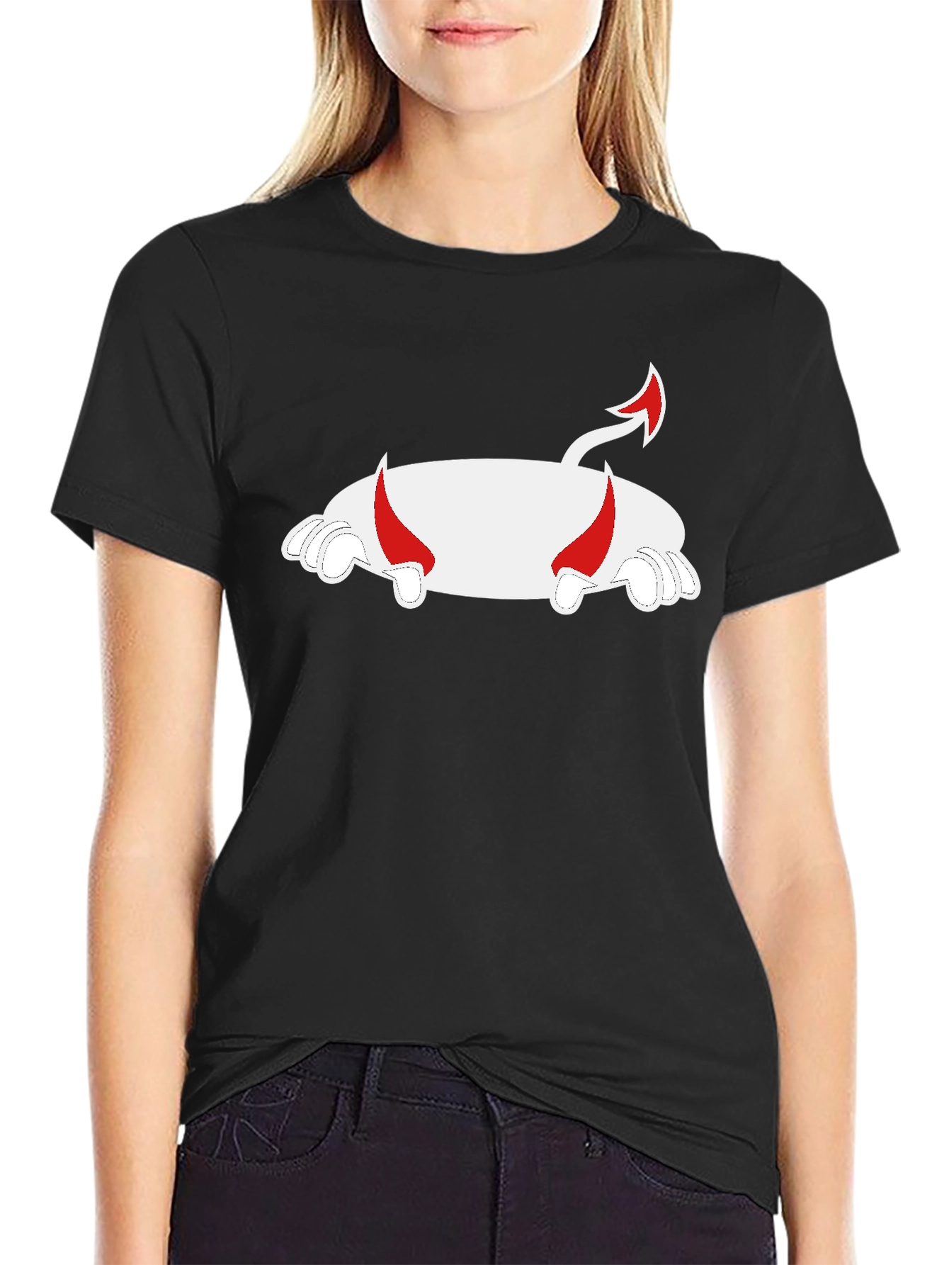 Devil Pig T-Shirt - Black Cotton Blend