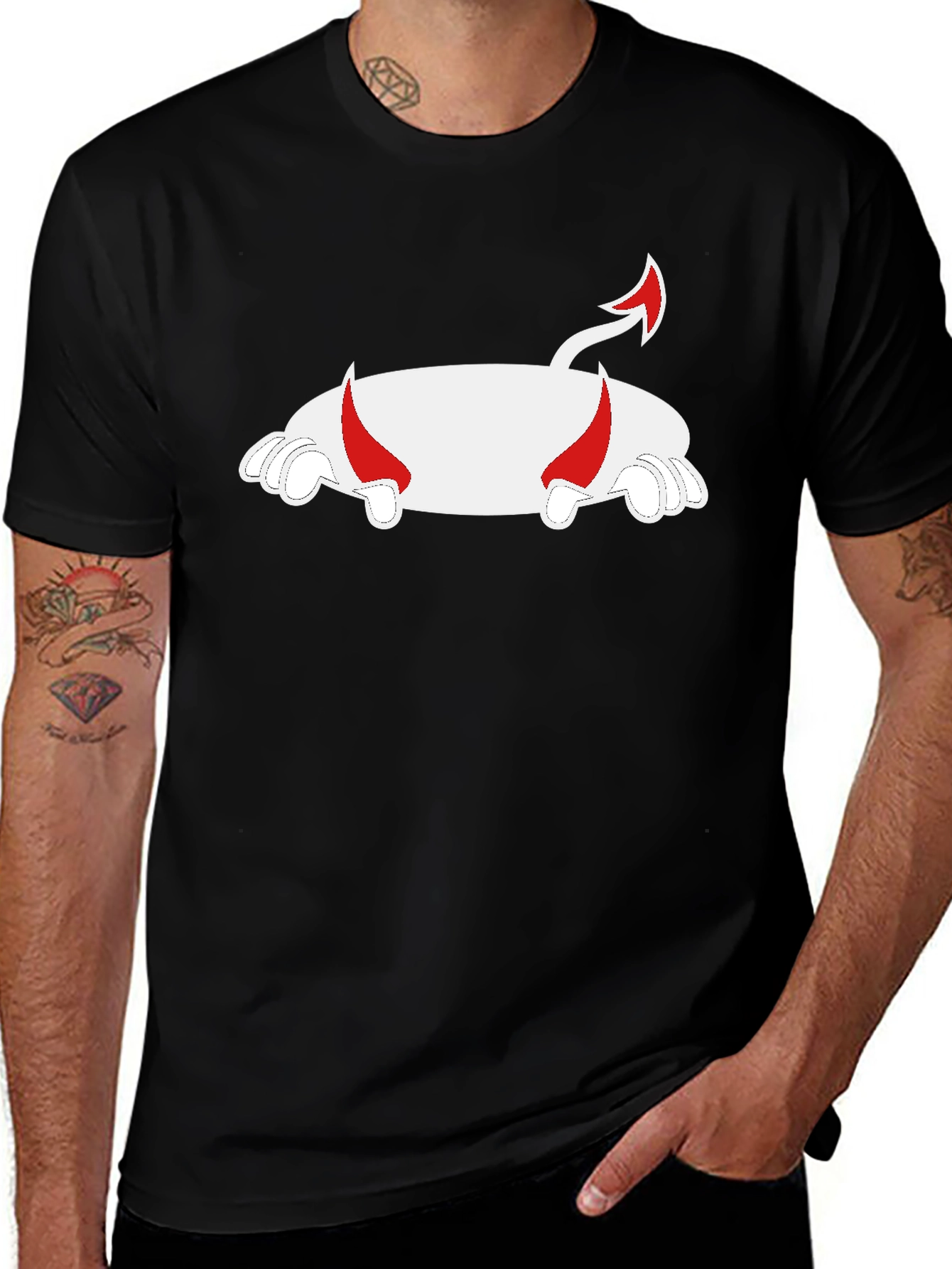 Devil Pig T-Shirt - Black Cotton Blend