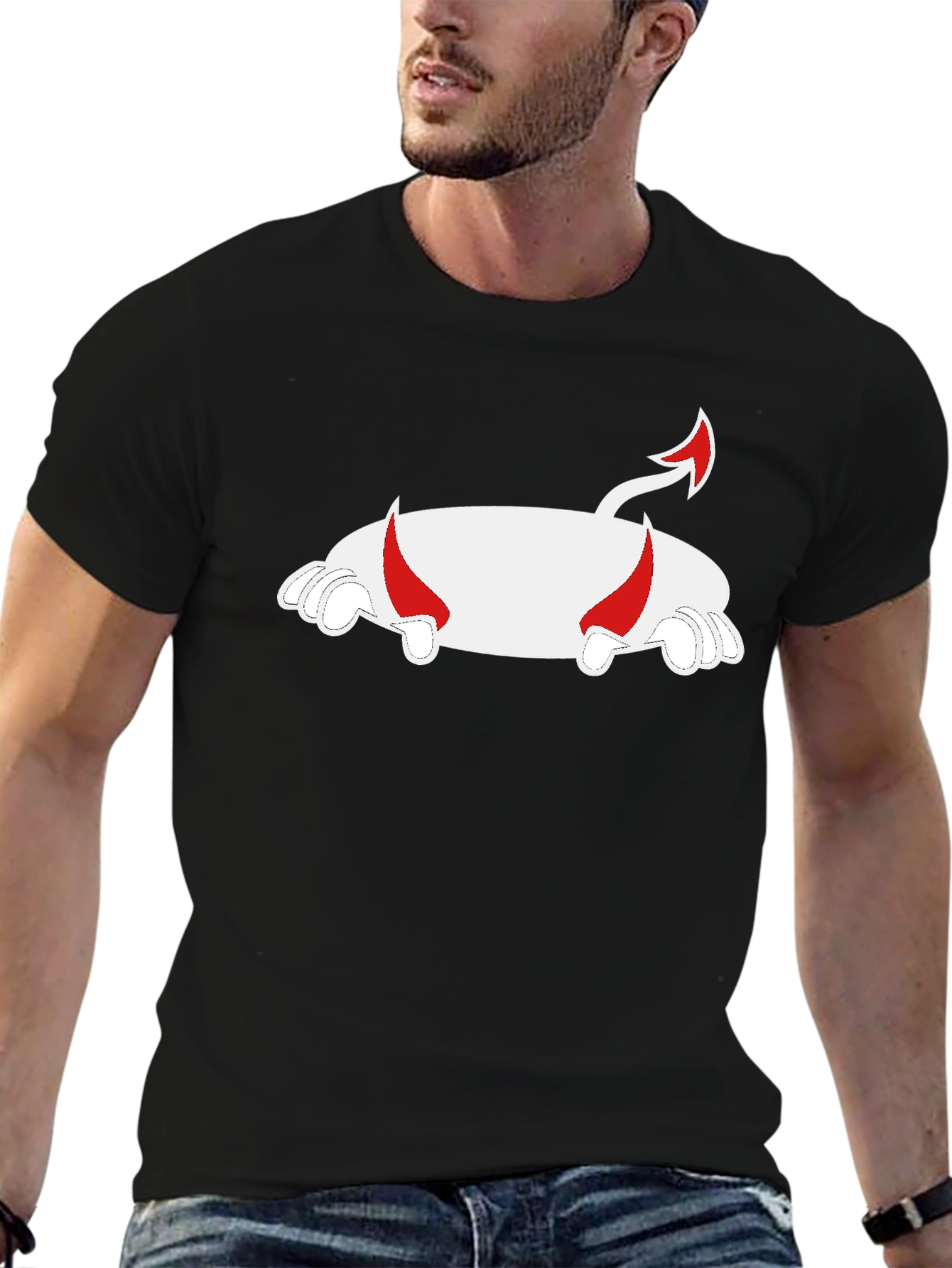 Devil Pig T-Shirt - Black Cotton Blend
